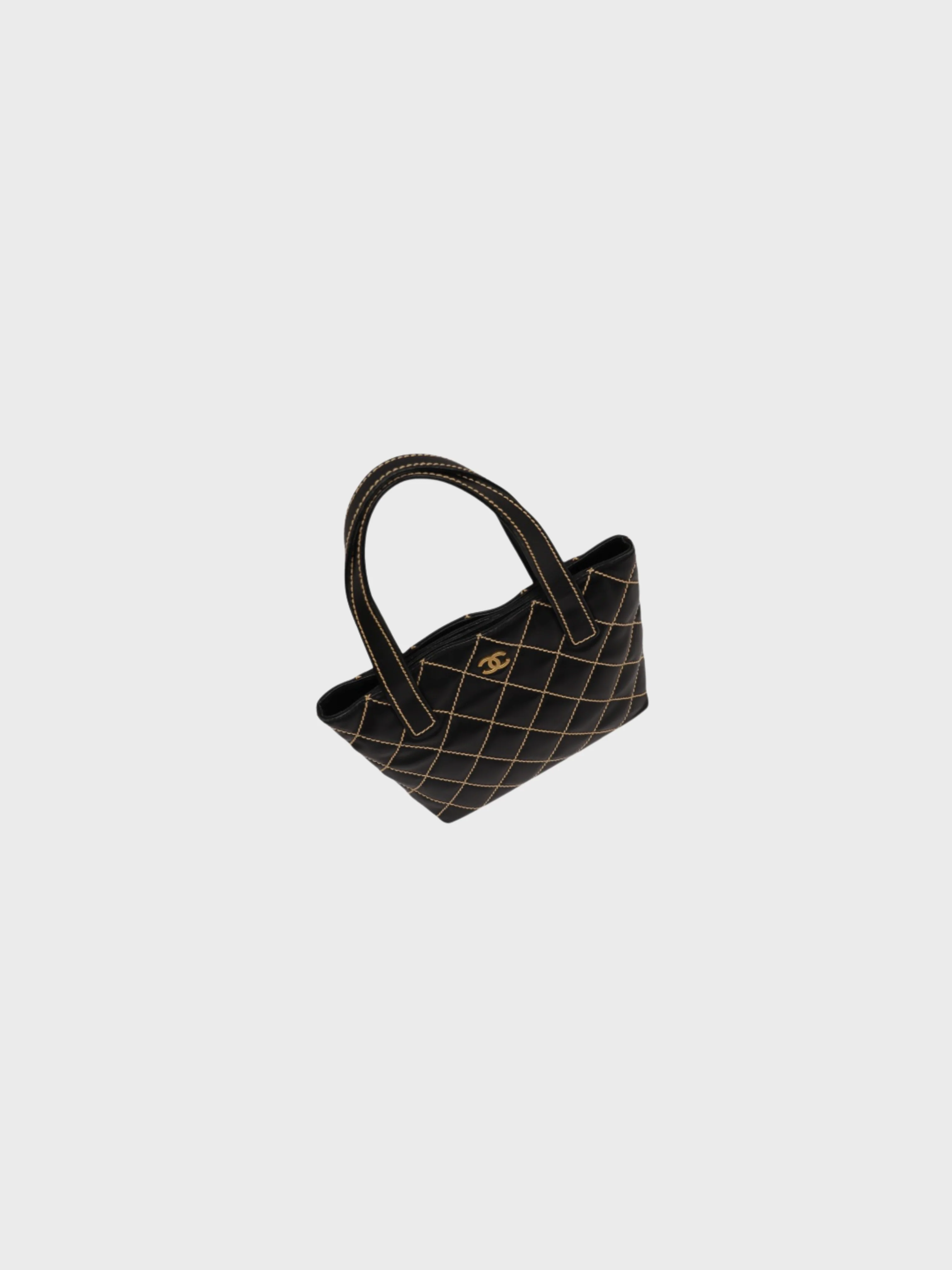 Chanel 2003 Black Leather Wild Stitch Handbag - Image 7