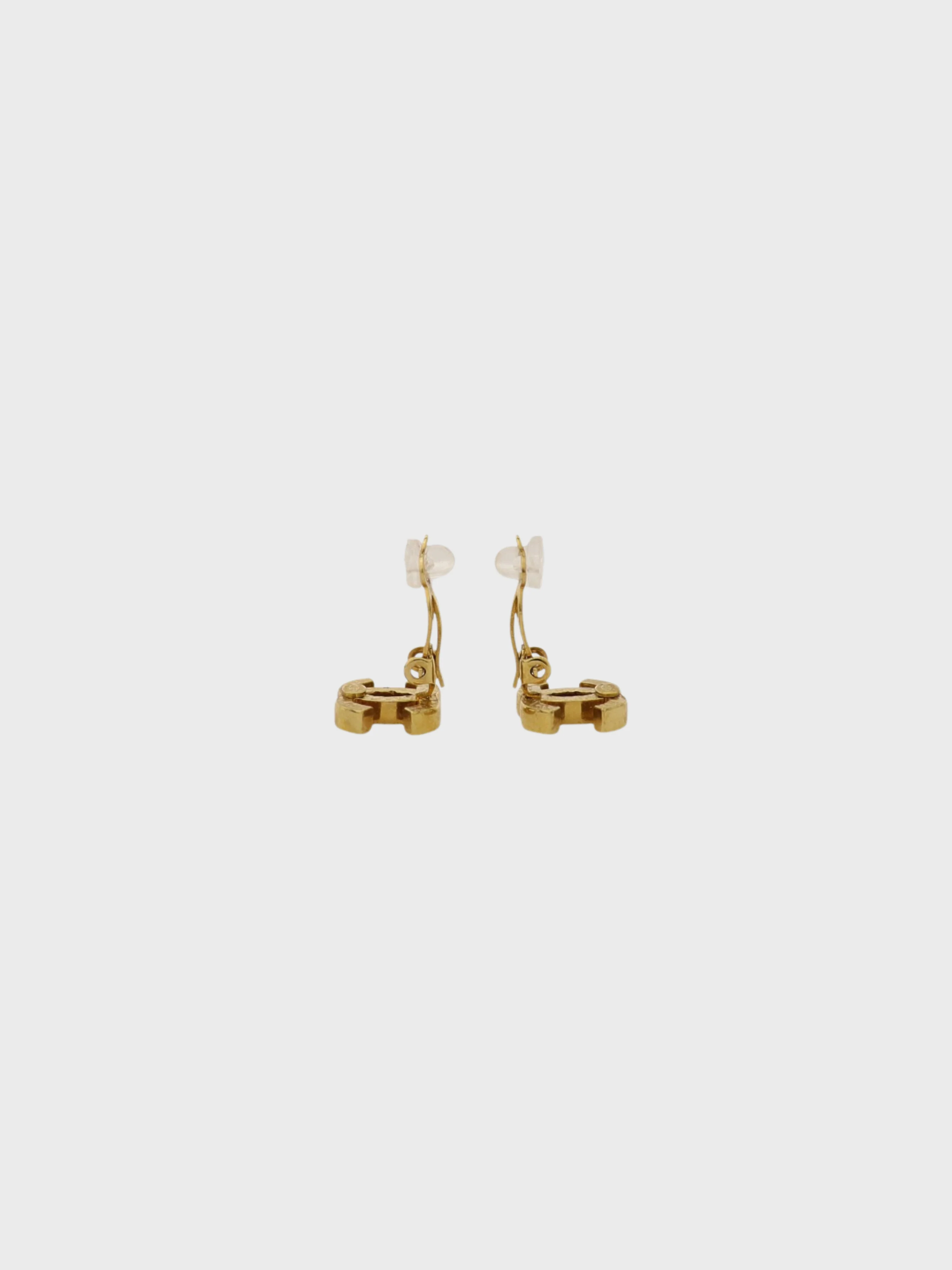 Chanel 2003 Gold Plated Metal COCO Earrings - Image 3