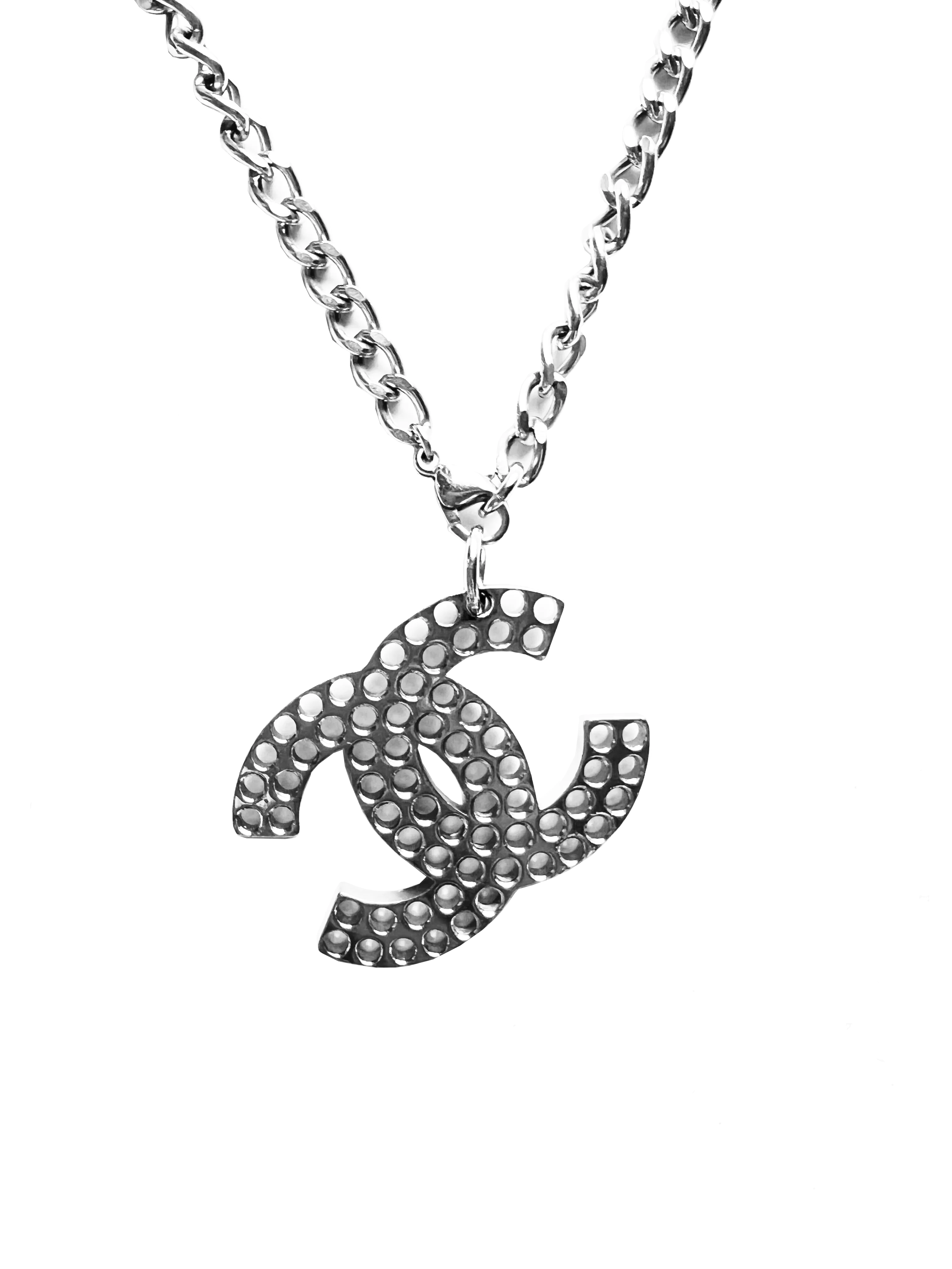 Chanel 2003 Perforated CC Logo Necklace - Image 2