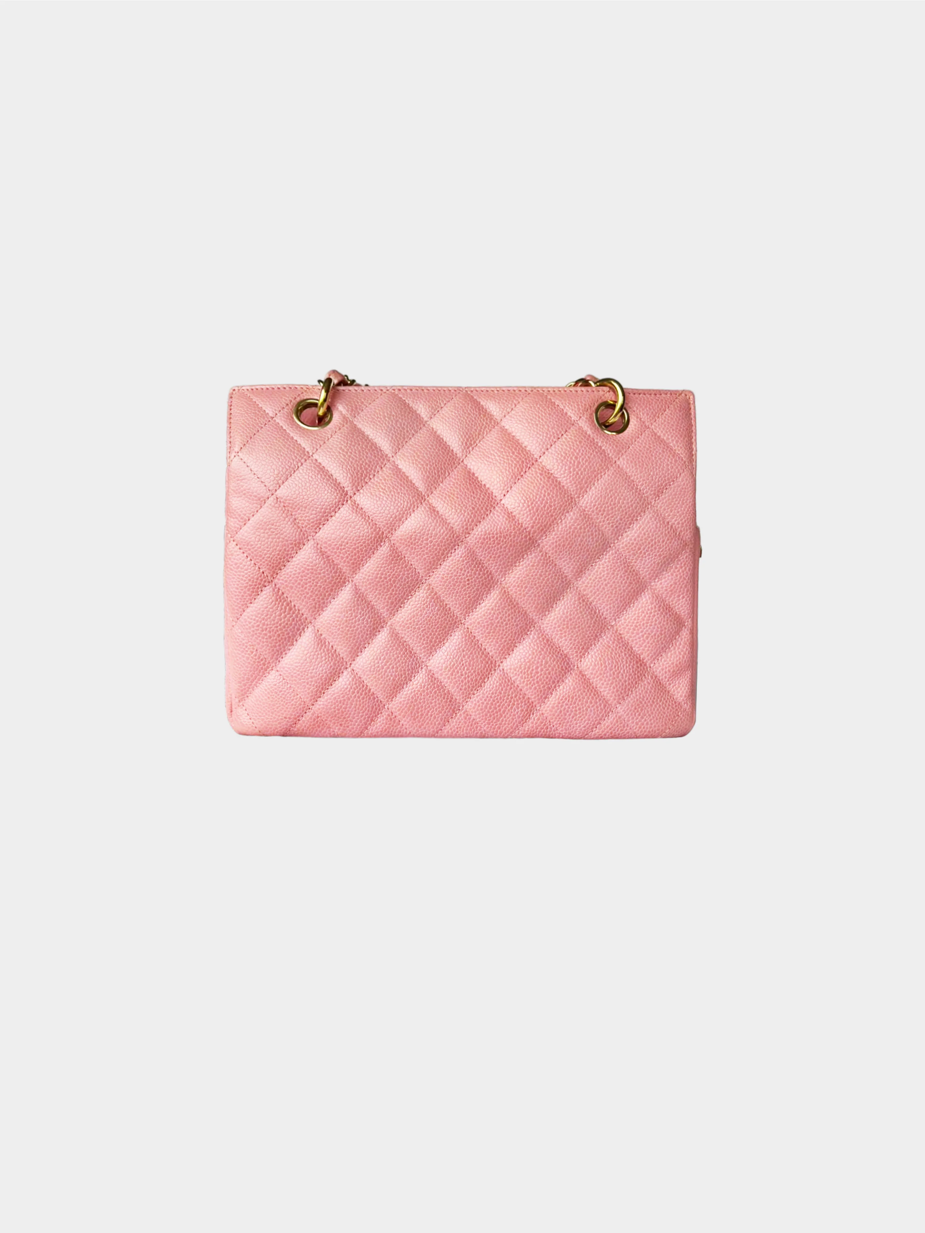 Chanel 2004-2005 Pink Quilted Caviar Petit Timeless Shopping Tote - Image 2