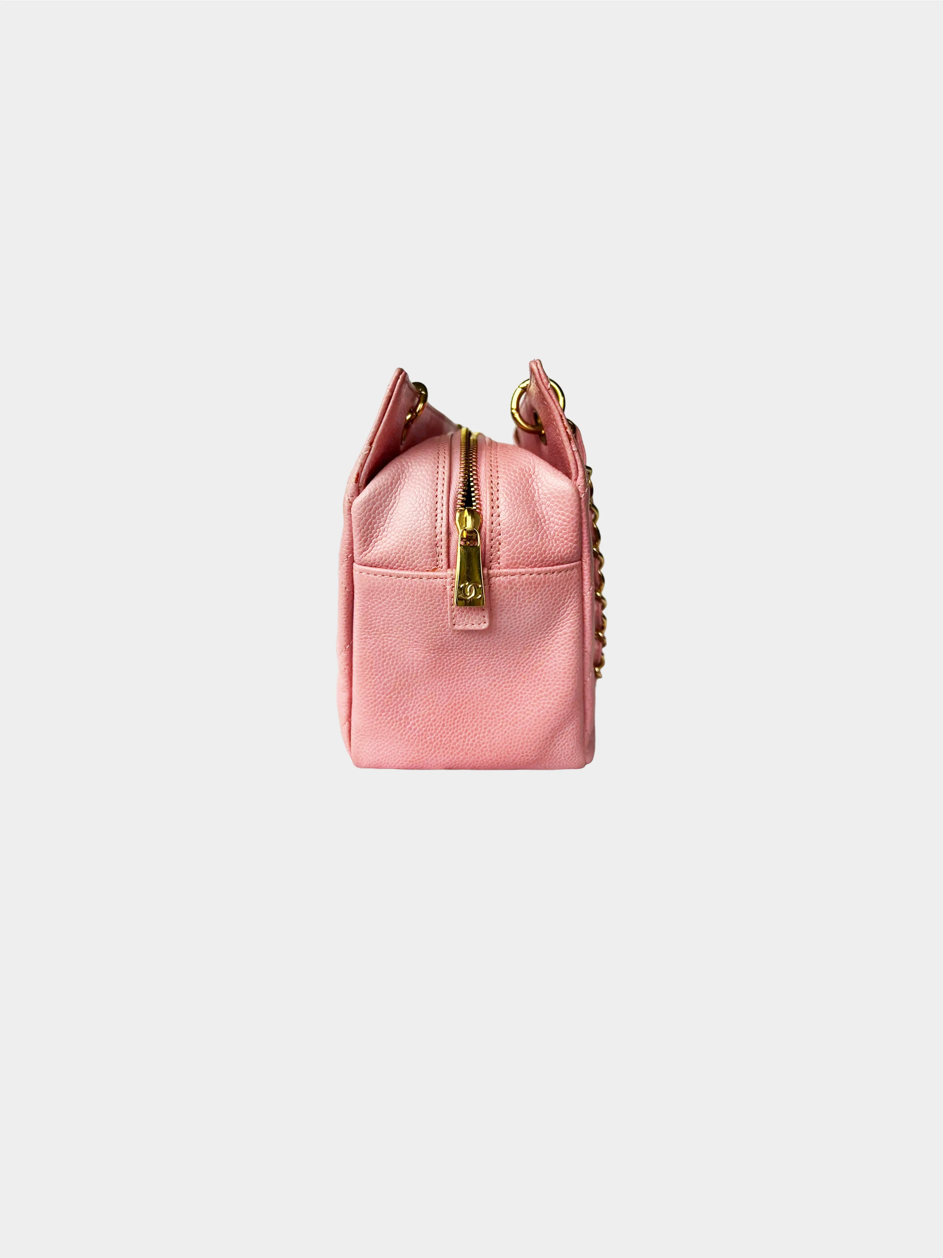Chanel 2004-2005 Pink Quilted Caviar Petit Timeless Shopping Tote - Image 3