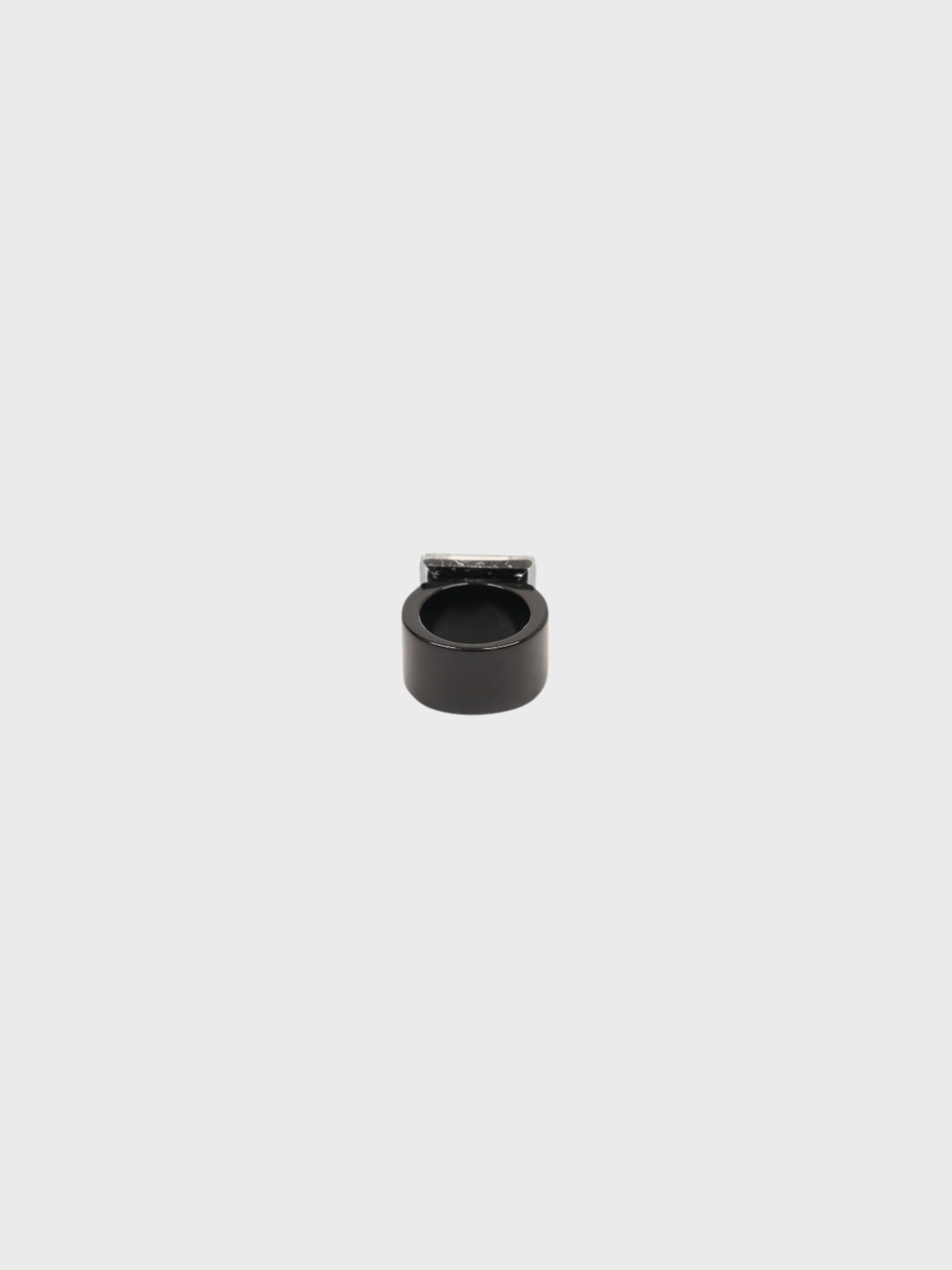 Chanel 2005 Black Clear Plastic COCO Square Ring - Image 3