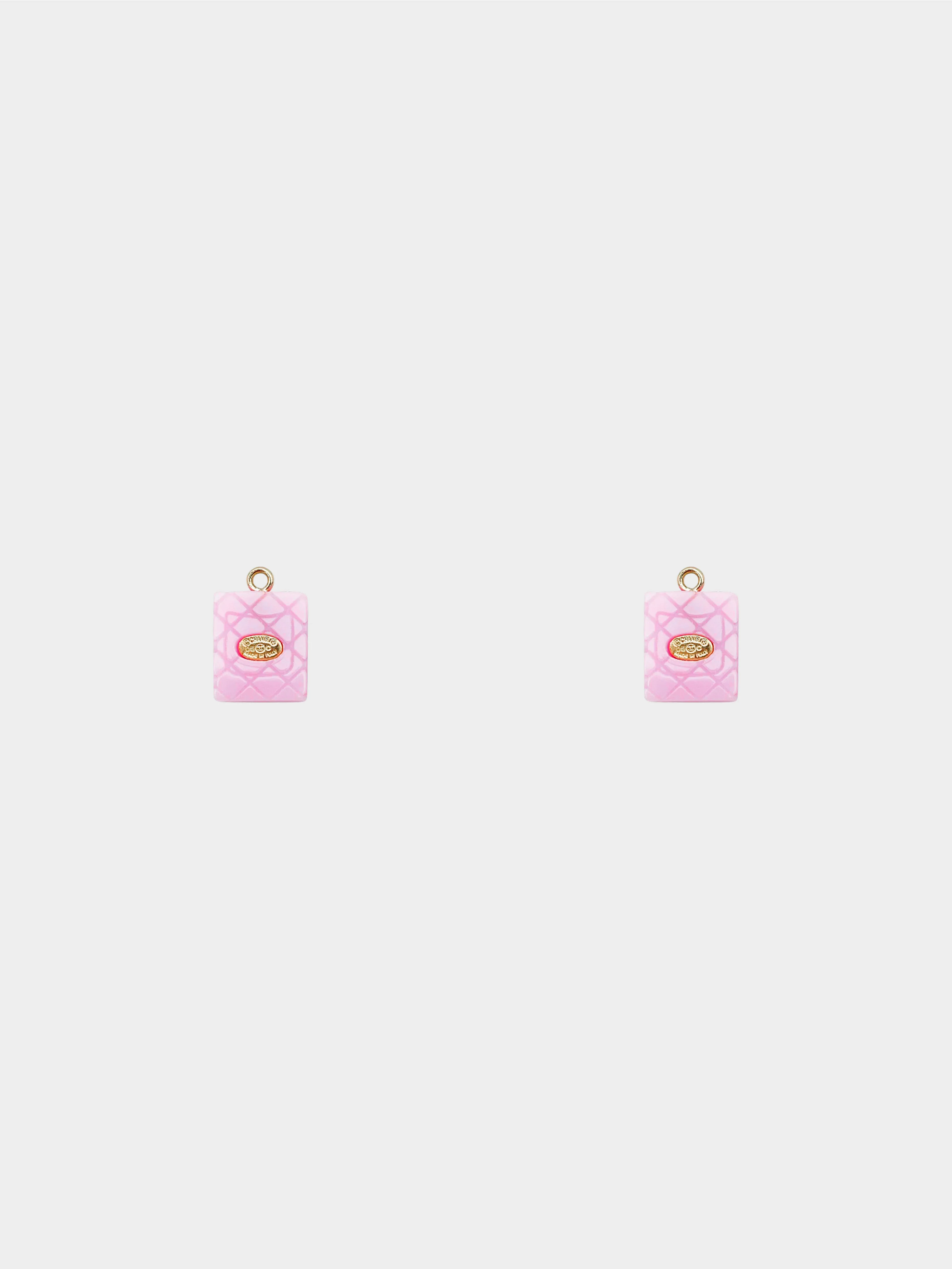 Chanel 2005 Pink Cambon Motif Dangle Post Earrings - Image 2