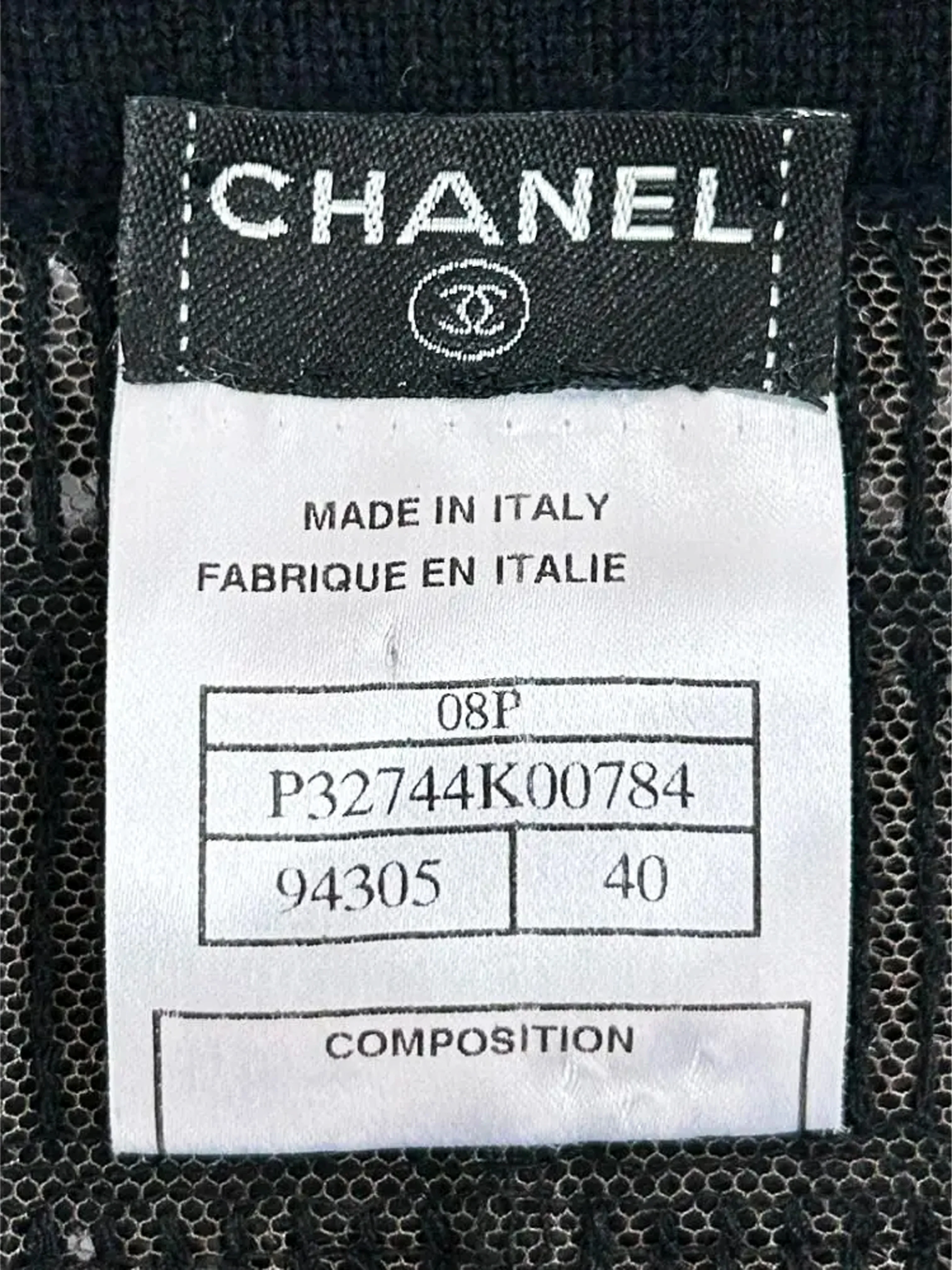 Chanel 2008 Black Cashmere Sequin Embellished Chocolate Bar Cardigan - Image 4