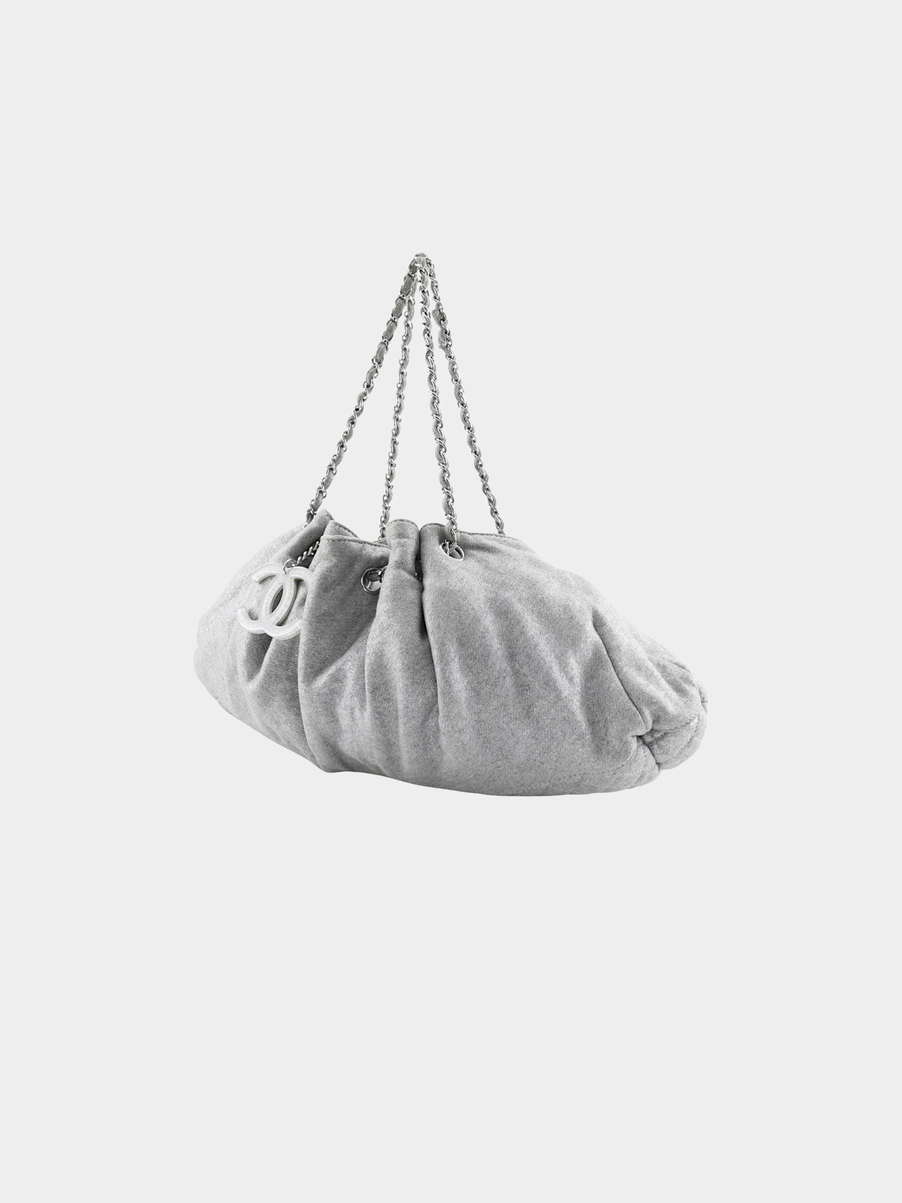 Chanel 2008 Grey Jersey Melrose Cabas Bag - Image 2