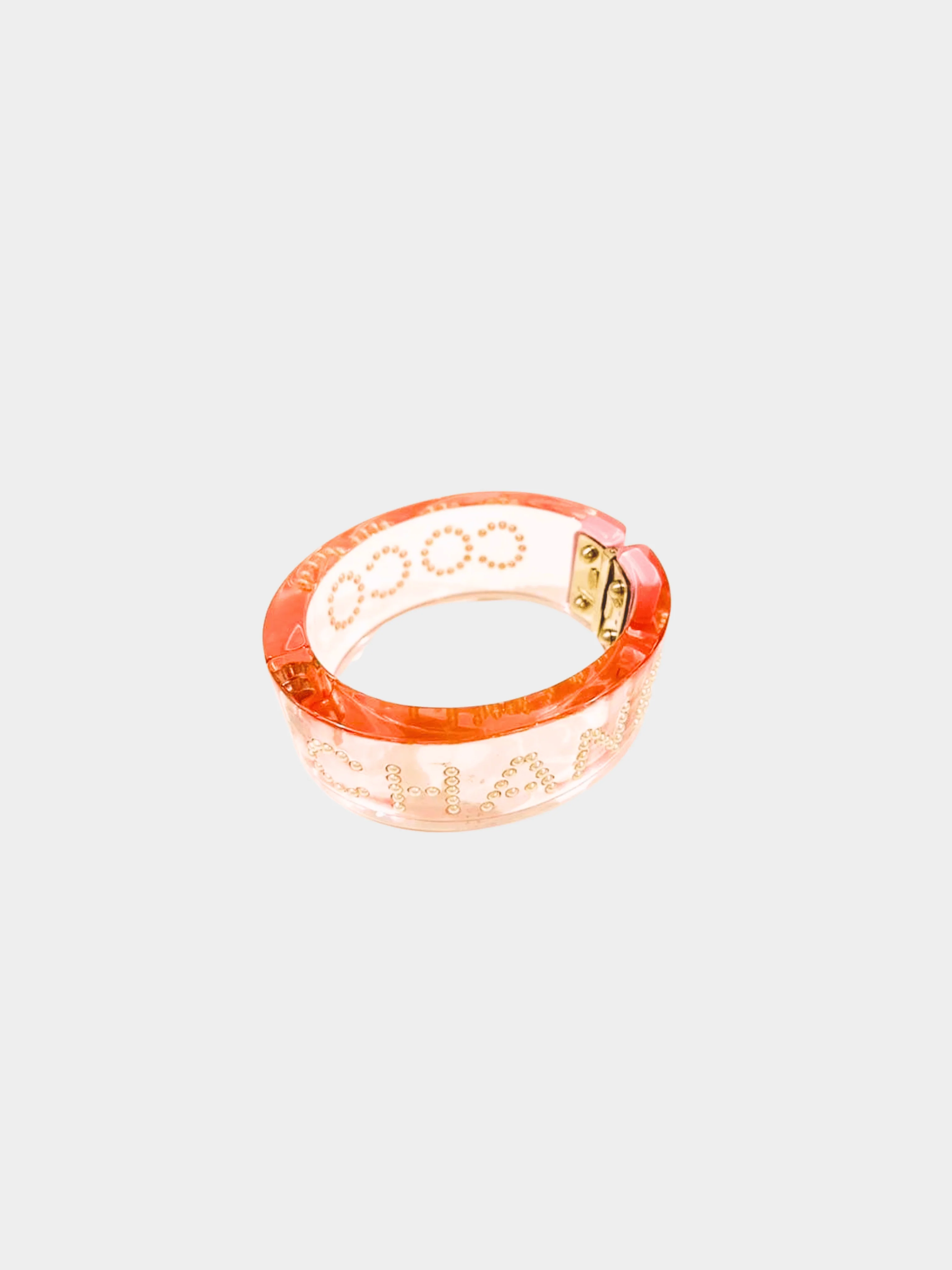 Chanel 2008 Pink Resin Pearl Coco Chanel Cuff - Image 4