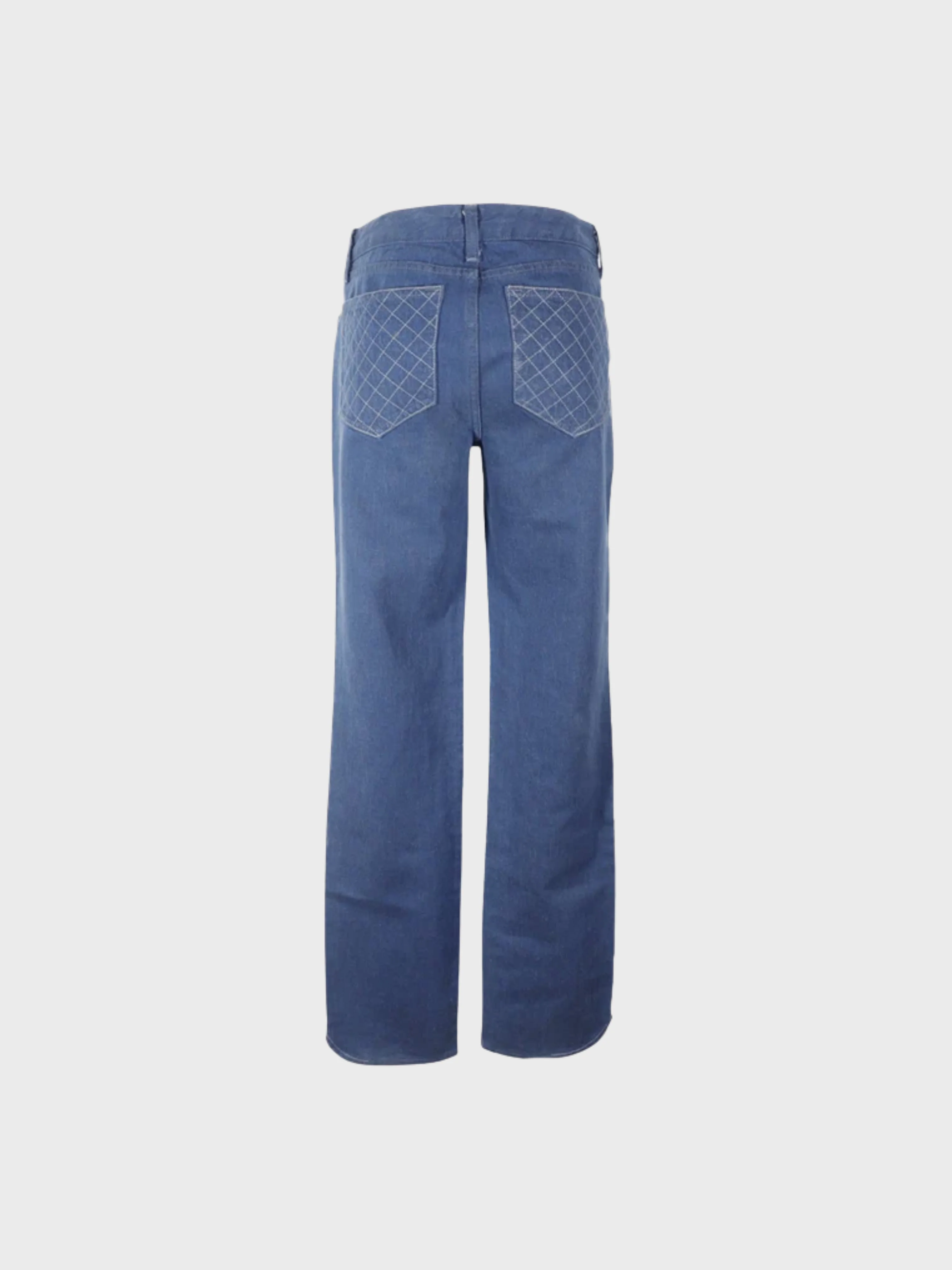 Chanel SS 2009 Blue Denim Matelassé Stitch Jeans - Image 2