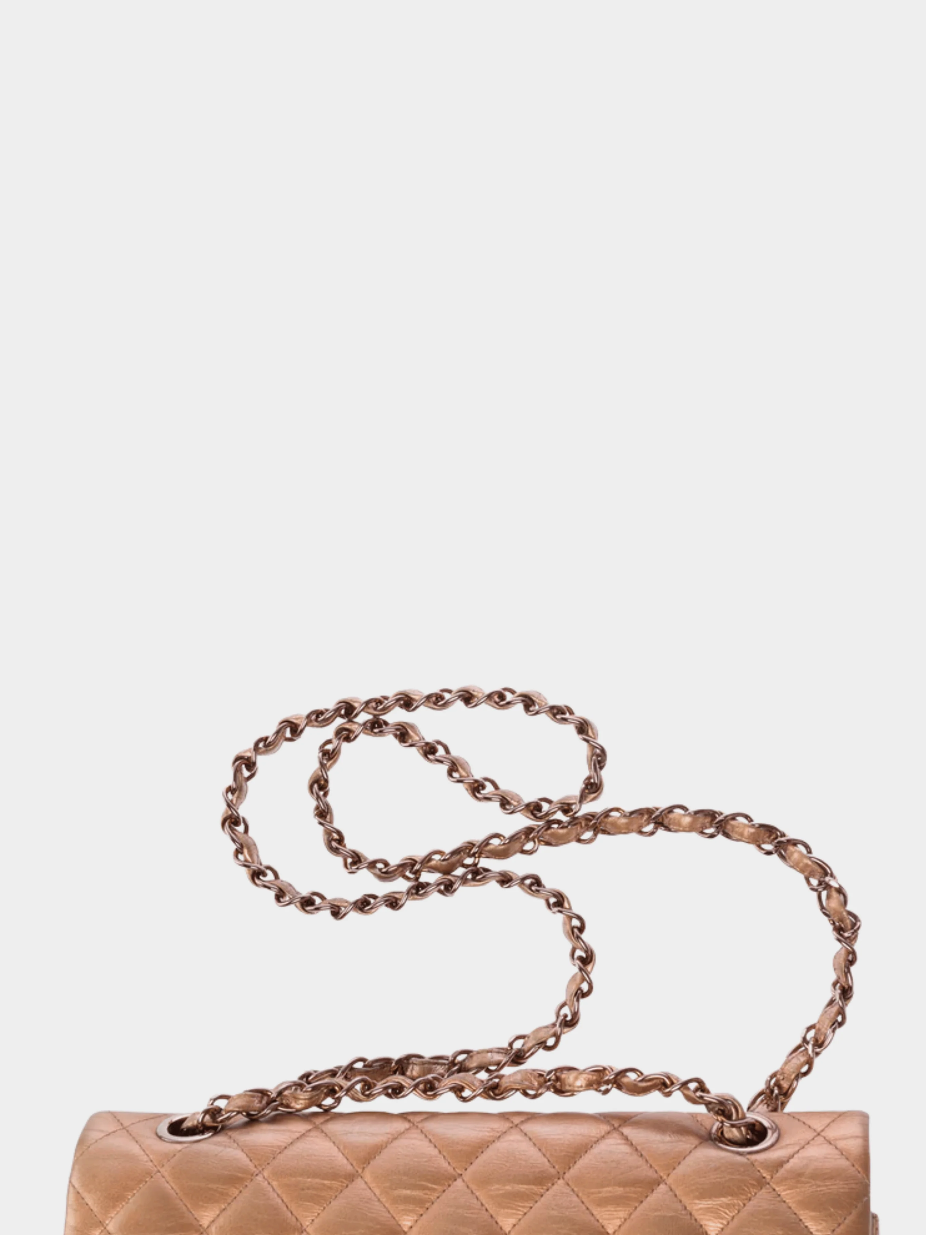 Chanel 2009 Bronze Metallic Medium Classic Double Flap Bag - Image 2