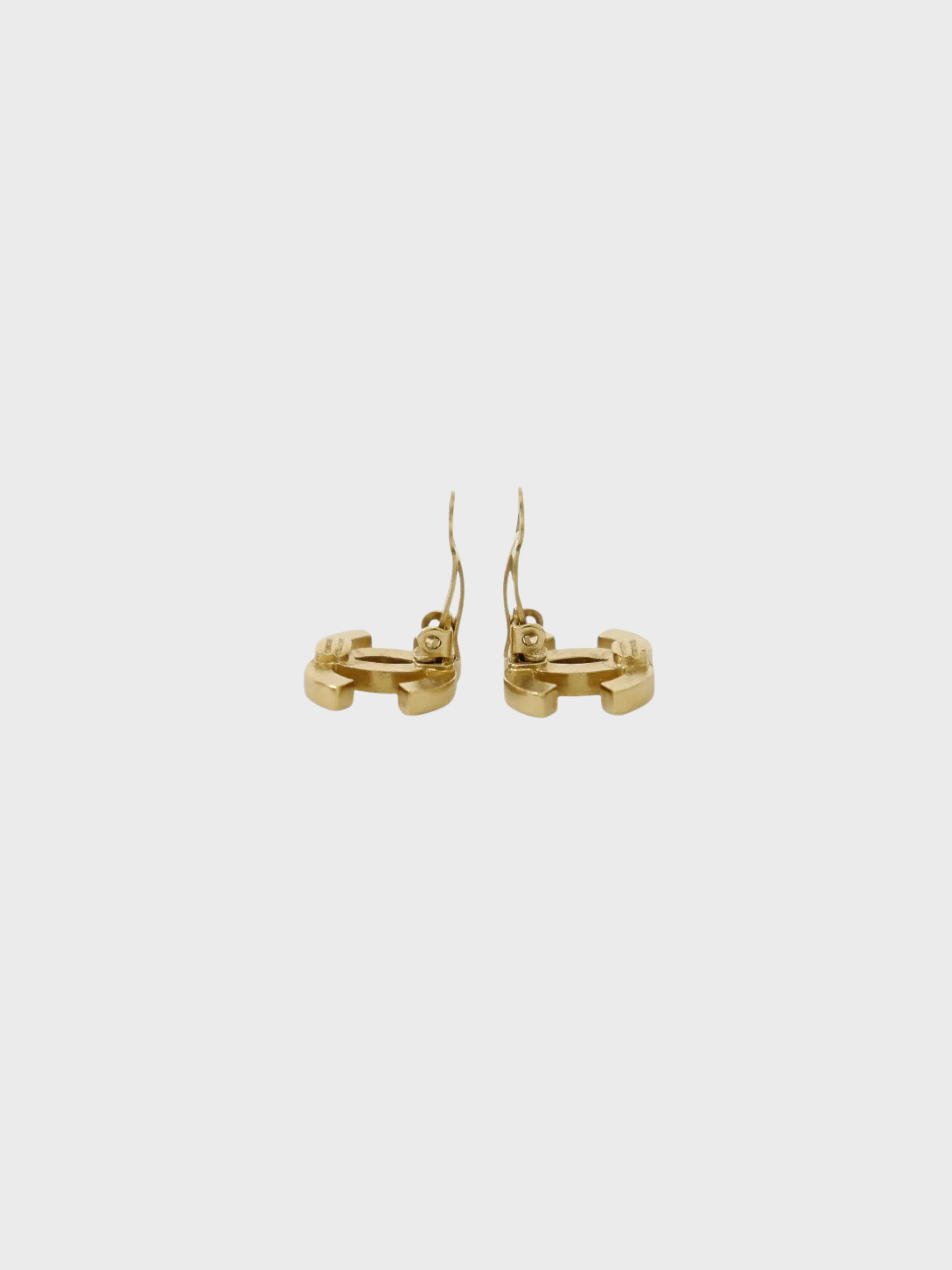 Chanel 2009 Gold Plated Metal COCO Earrings - Image 3