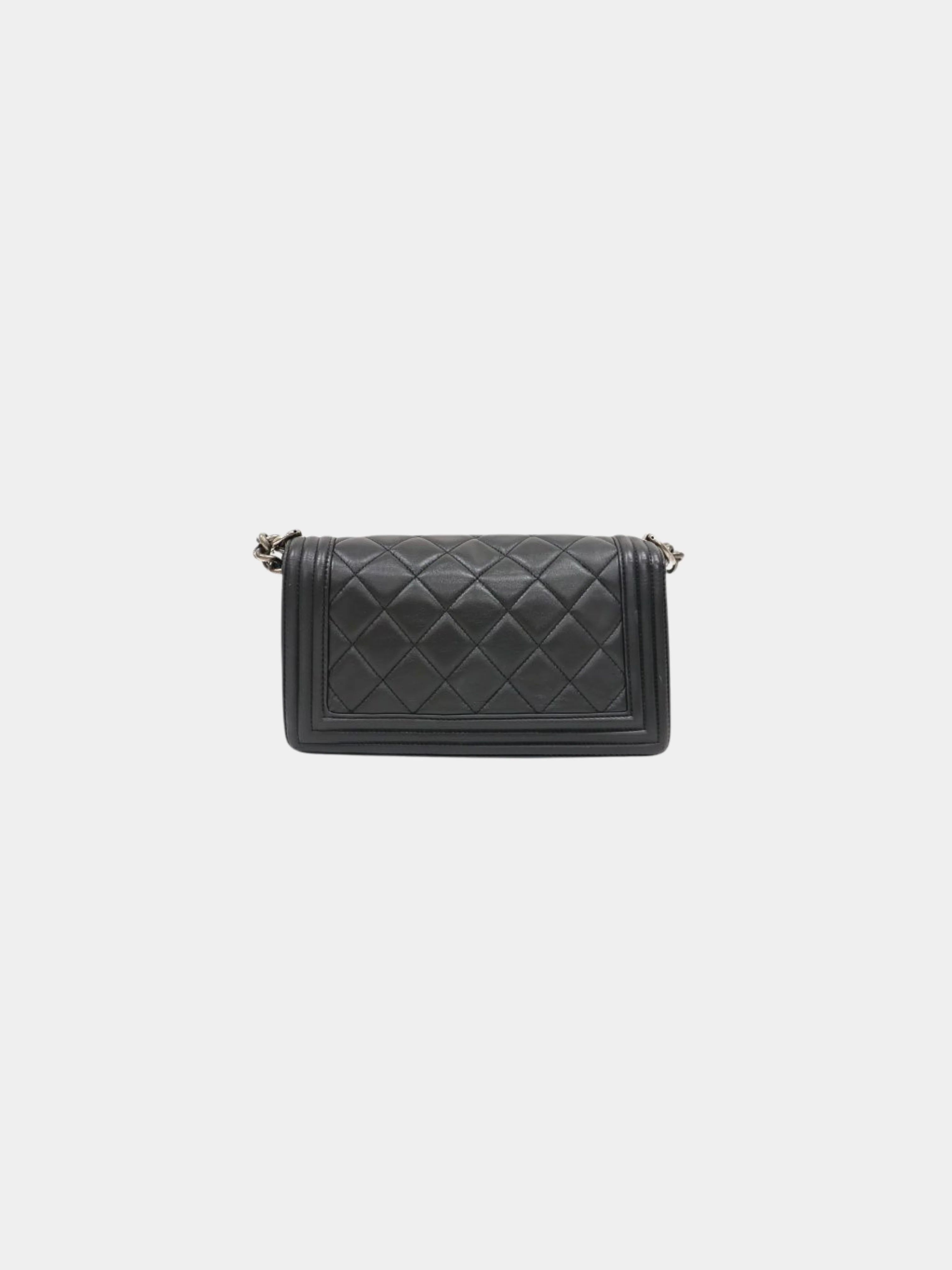 Chanel 2010s Black Lambskin Boy Bag - Image 2
