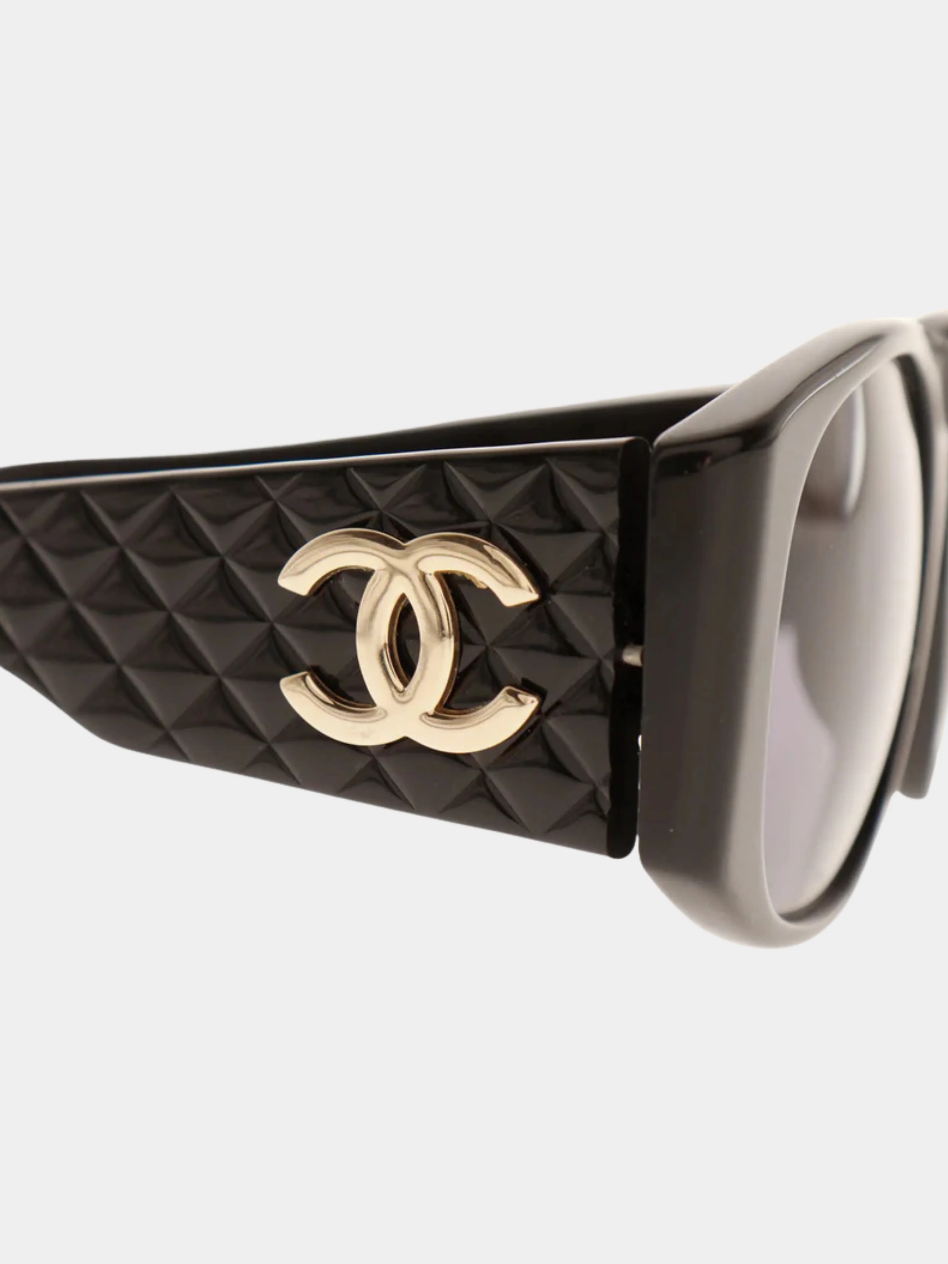 Chanel 2010s Black Plastic COCO Mark Sunglasses - Image 2