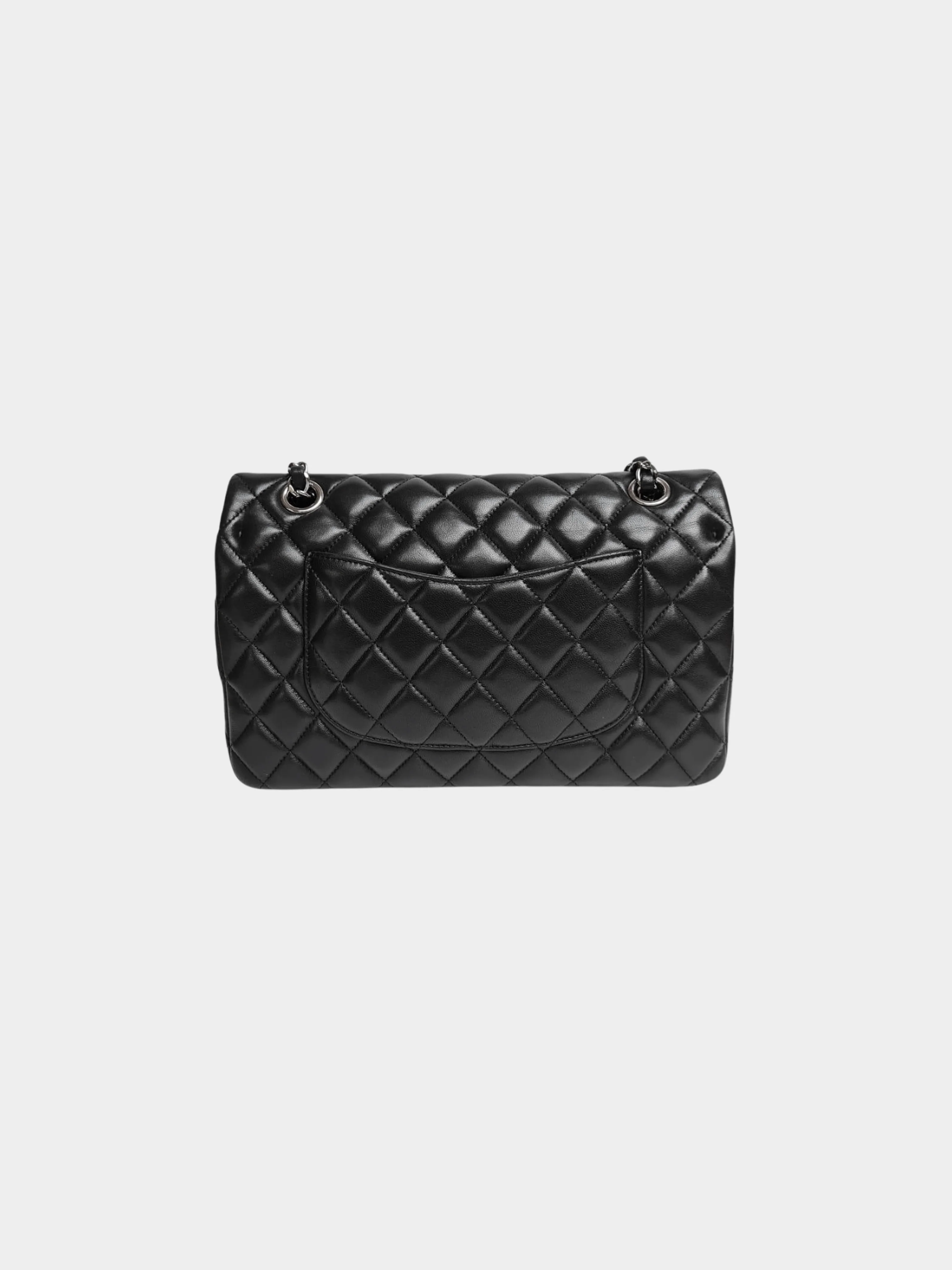 Chanel 2010s Black Quilted Lambskin Valentine Crystal Charms Medium Single Flap Bag - Image 2