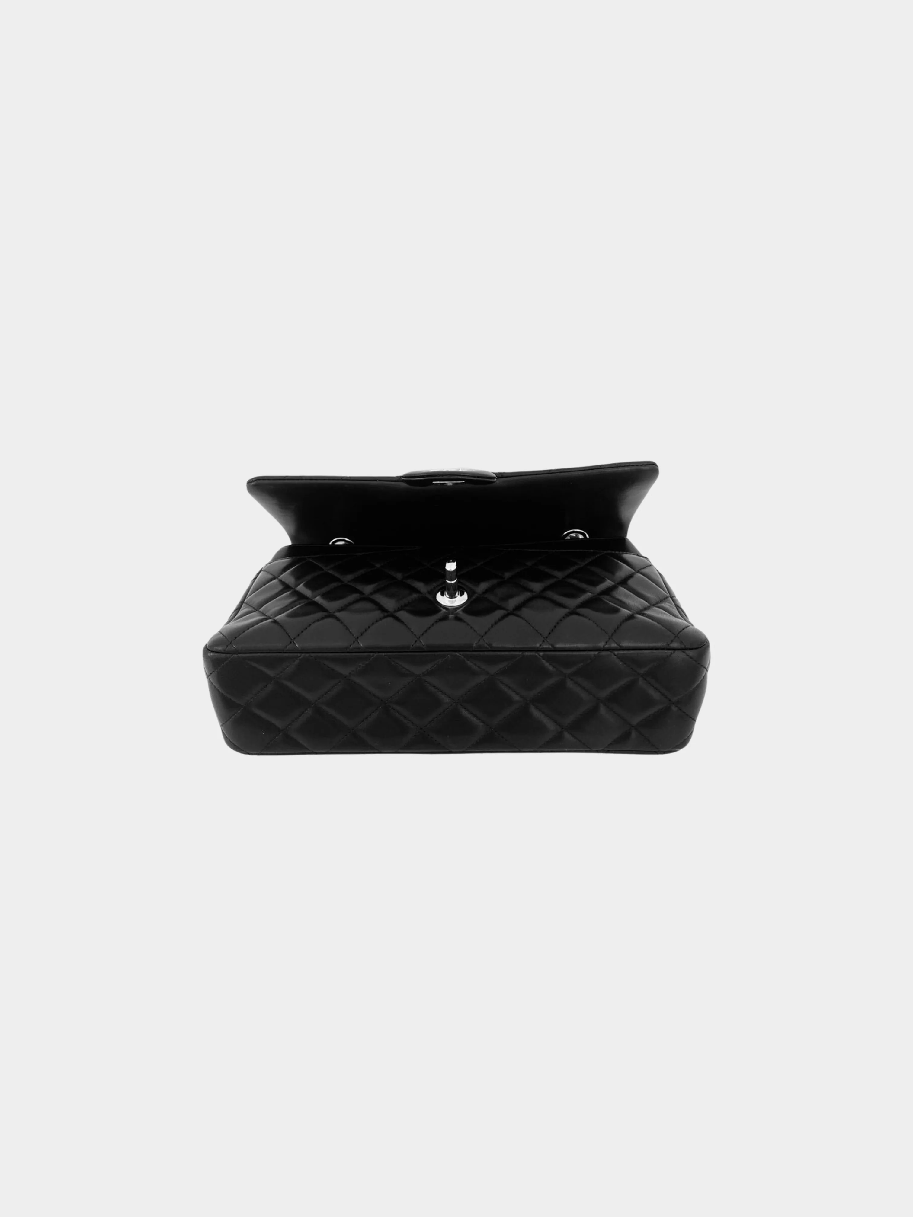 Chanel 2010s Black Quilted Lambskin Valentine Crystal Charms Medium Single Flap Bag - Image 3