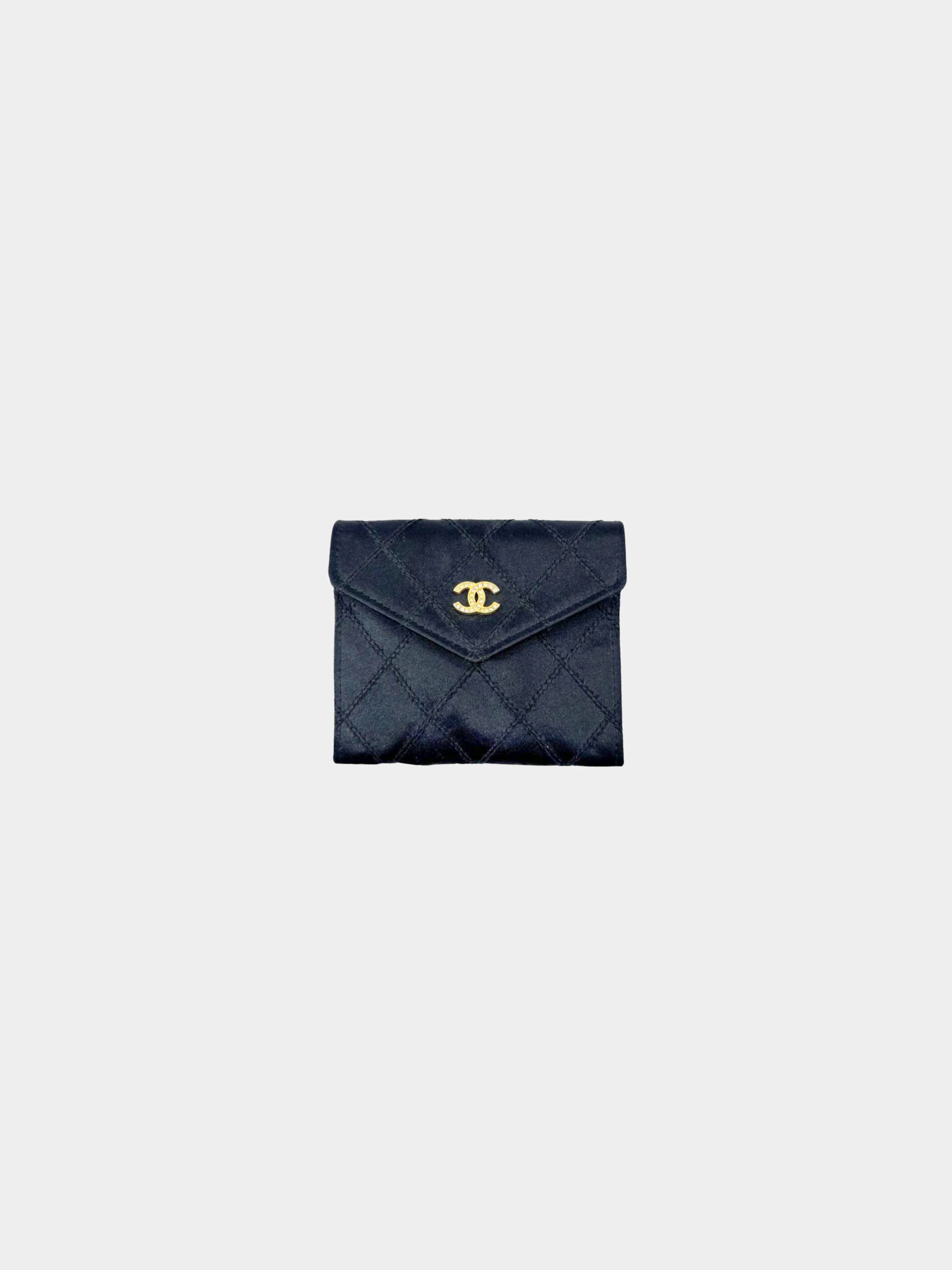 Chanel 2010s Black Satin Coin Purse