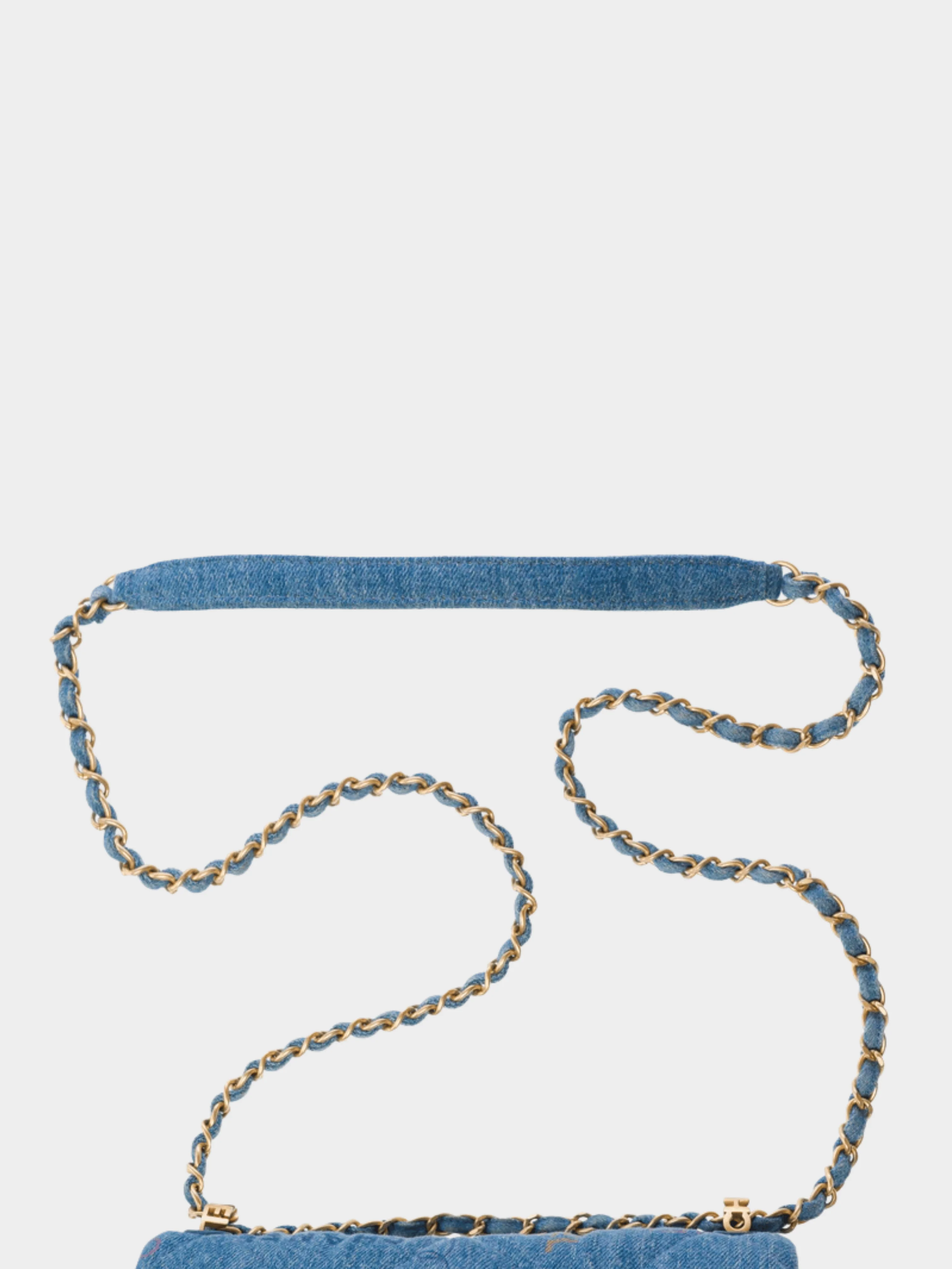 Chanel 2010s Blue Denim Small Flap Bag - Image 5