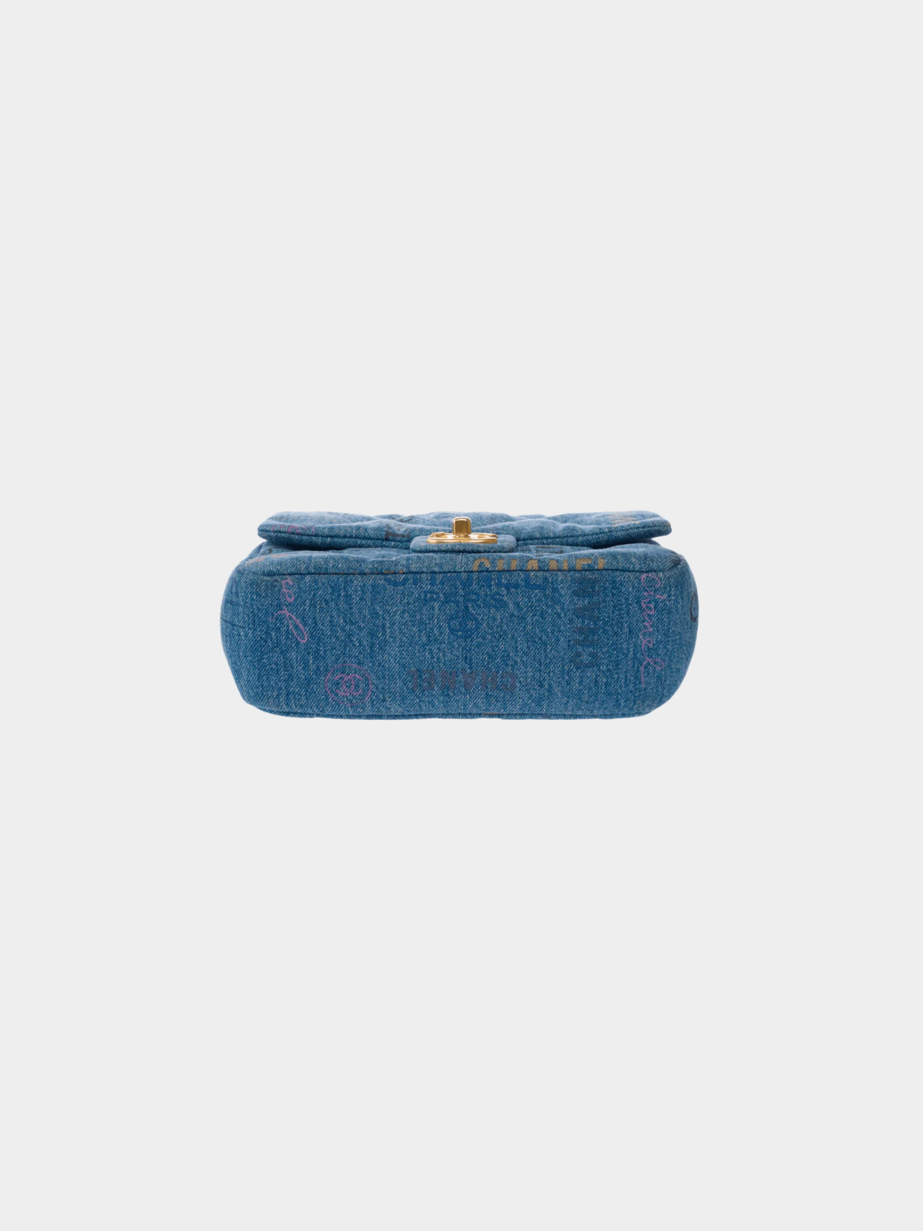 Chanel 2010s Blue Denim Small Flap Bag - Image 6