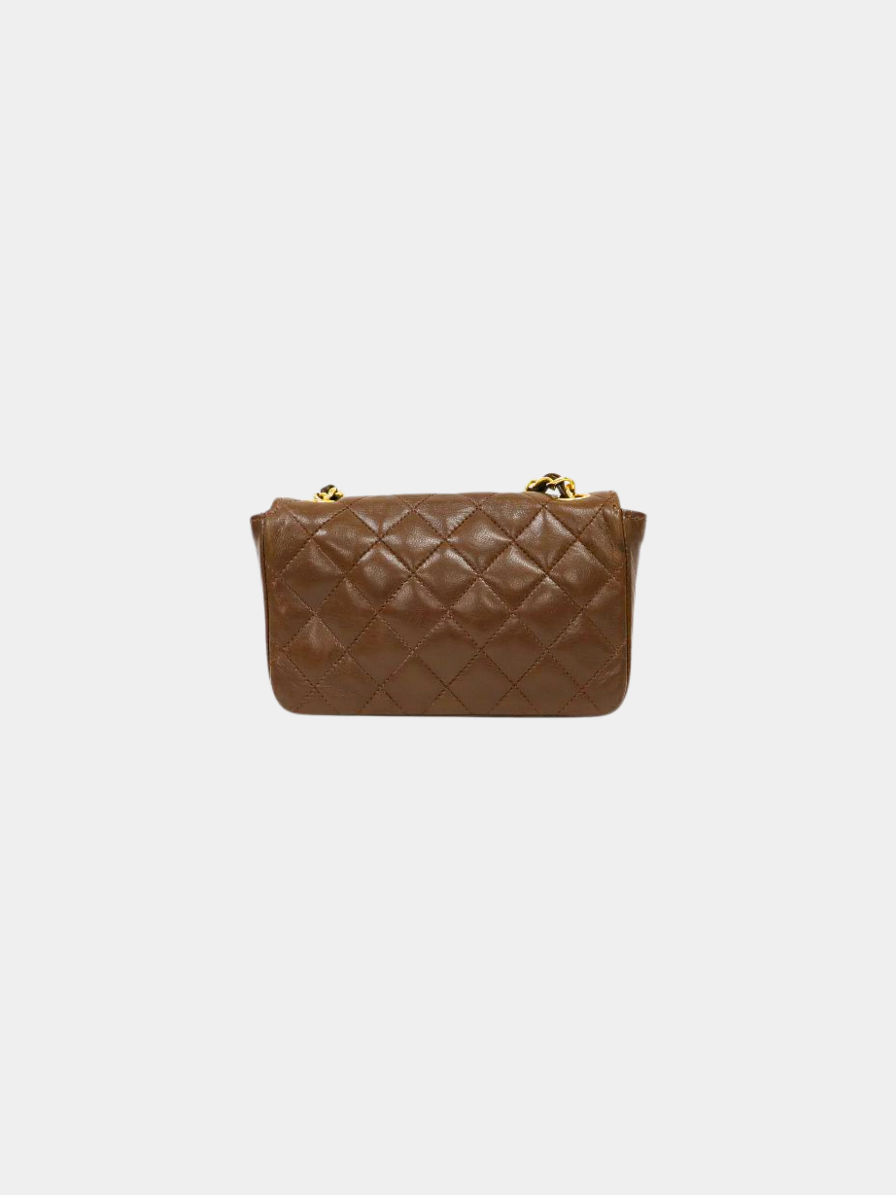 Chanel 2010s Brown Quilted Mini Chain Shoulder Bag - Image 2