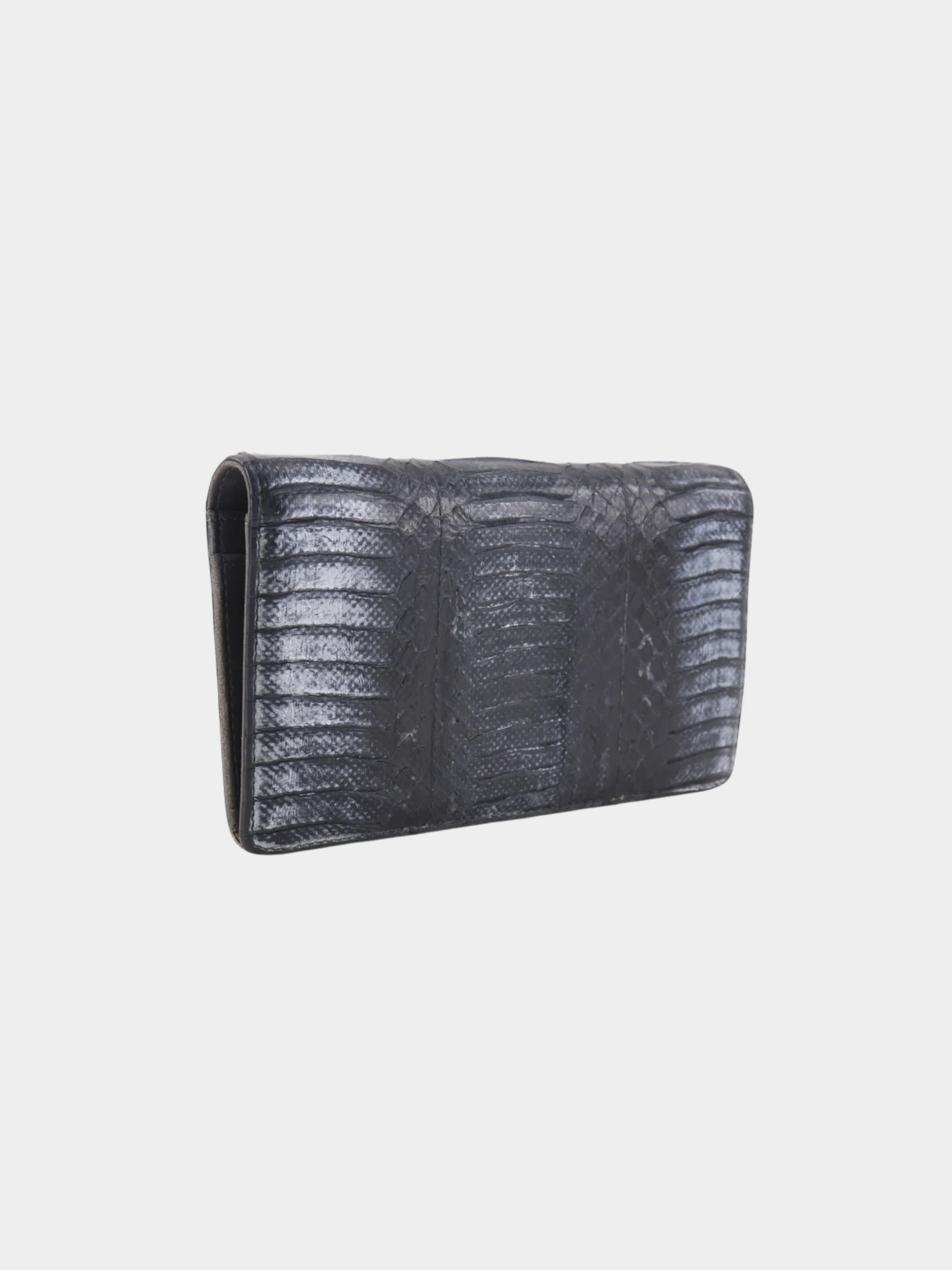 Chanel 2010s Gray Python COCO Mark Wallet - Image 2