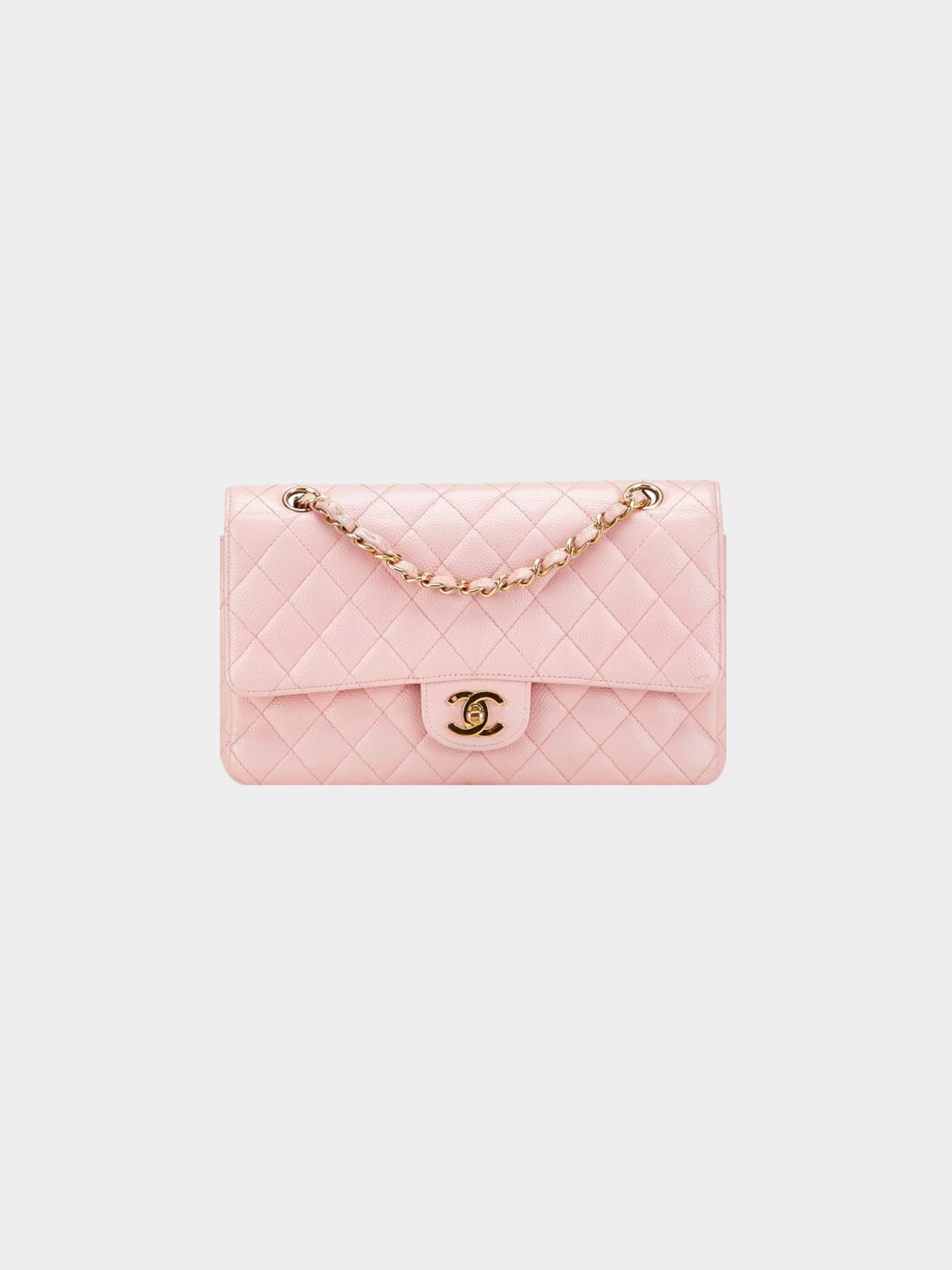 Chanel 2010s Light Pink Caviar Quilted Flap Bag