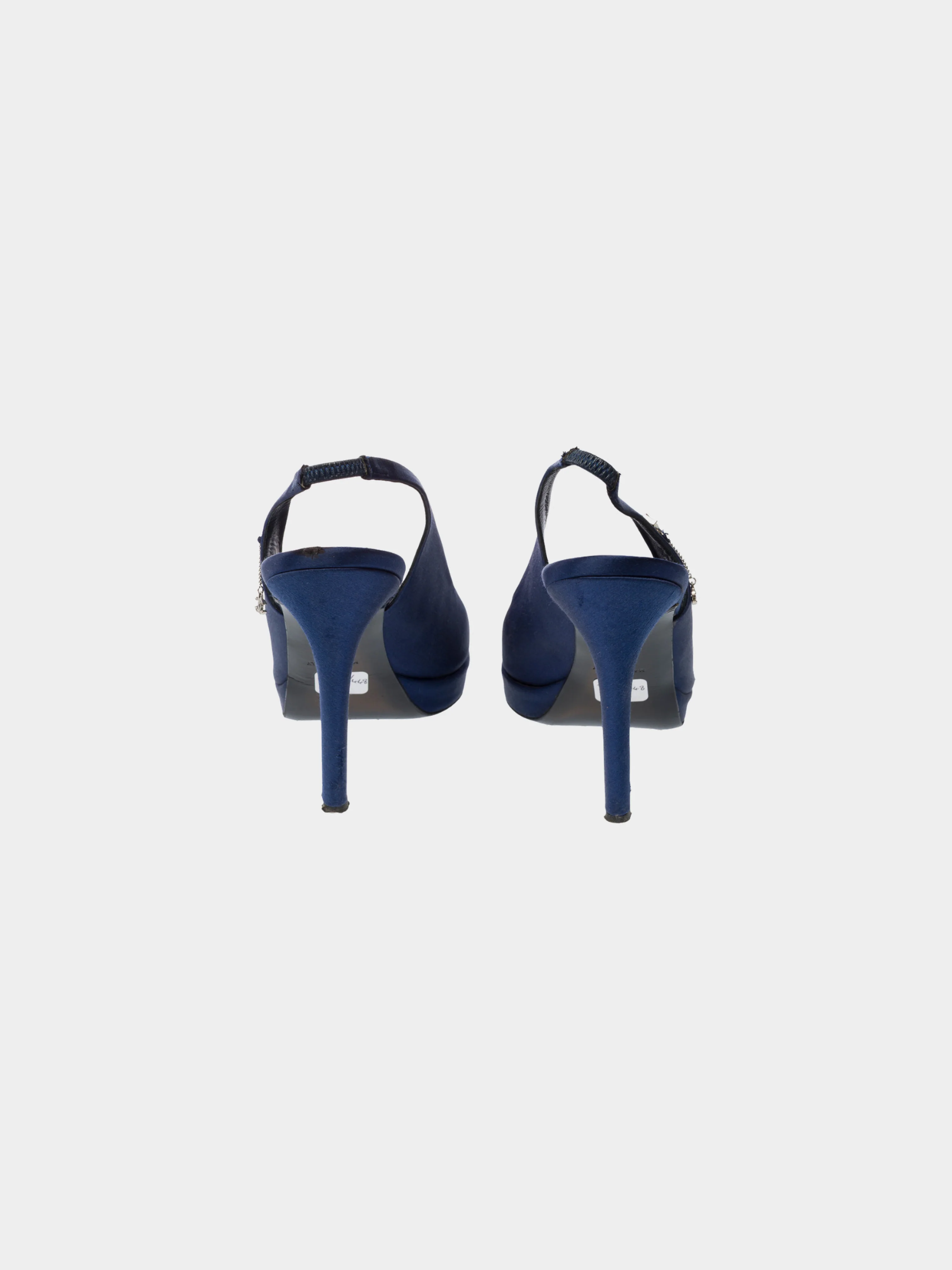 Chanel 2010s Navy Blue Tweed Pumps - Image 3