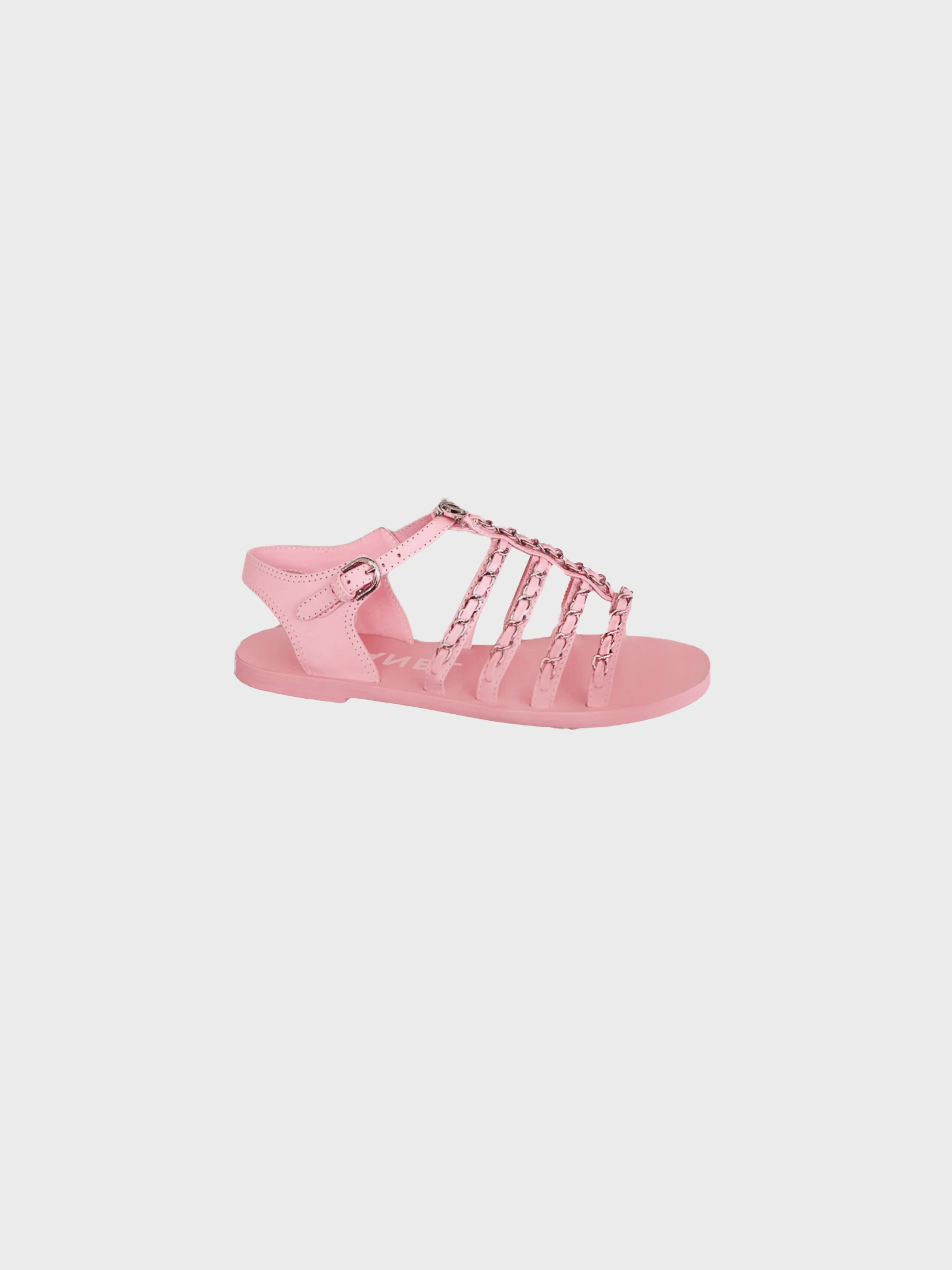 Chanel SS 2021 Pink Leather Multi Strap Chain Sandals