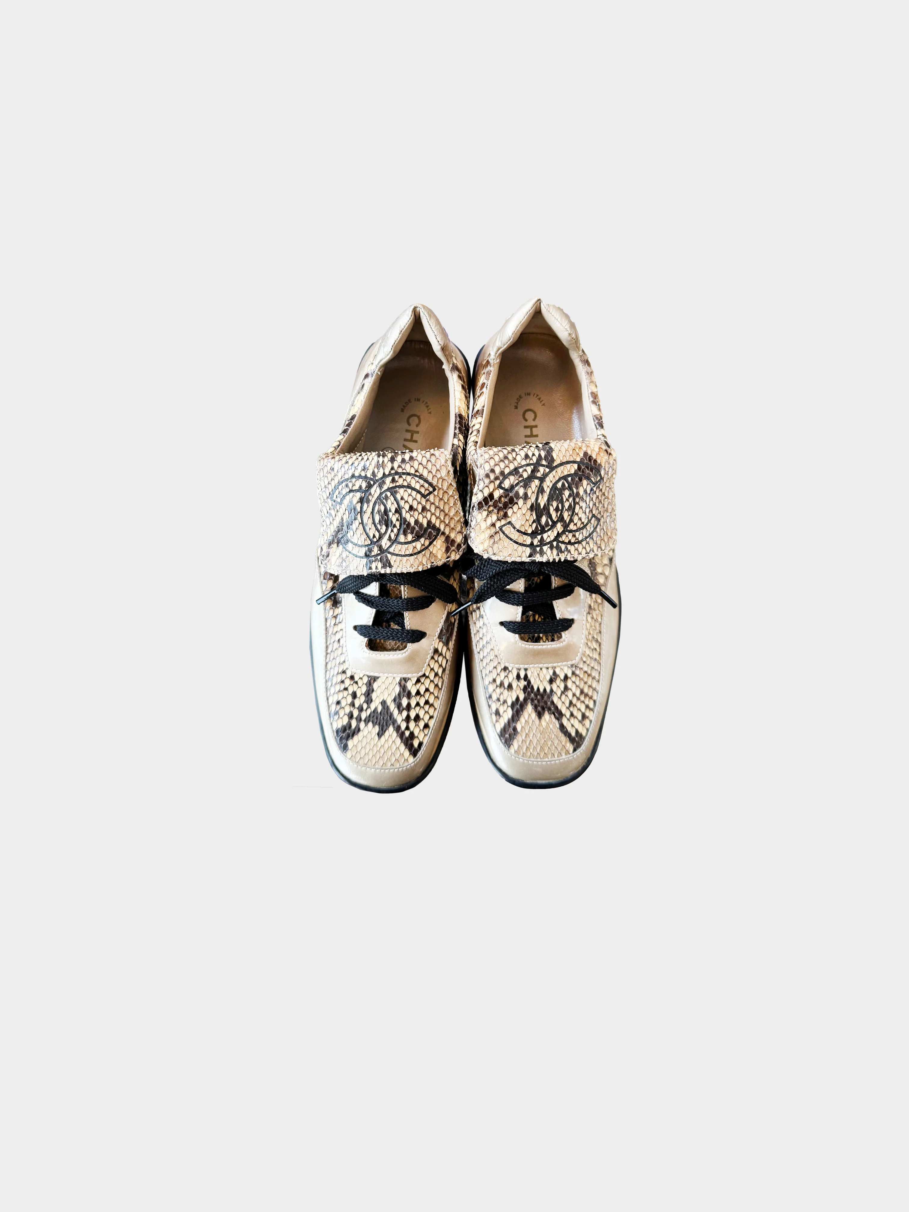 Chanel 2010s Python Leather CC Sneakers - Image 2