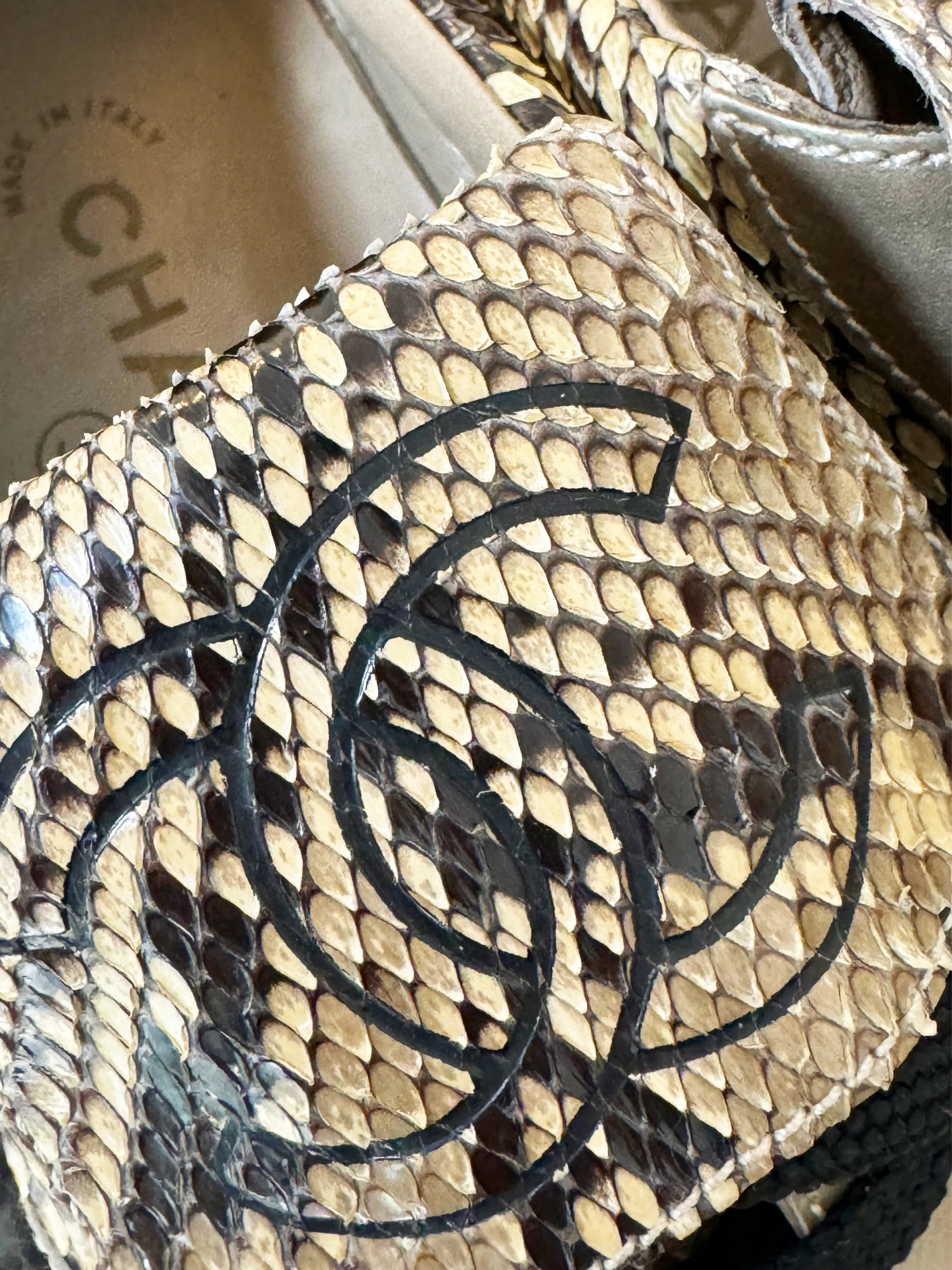 Chanel 2010s Python Leather CC Sneakers - Image 3