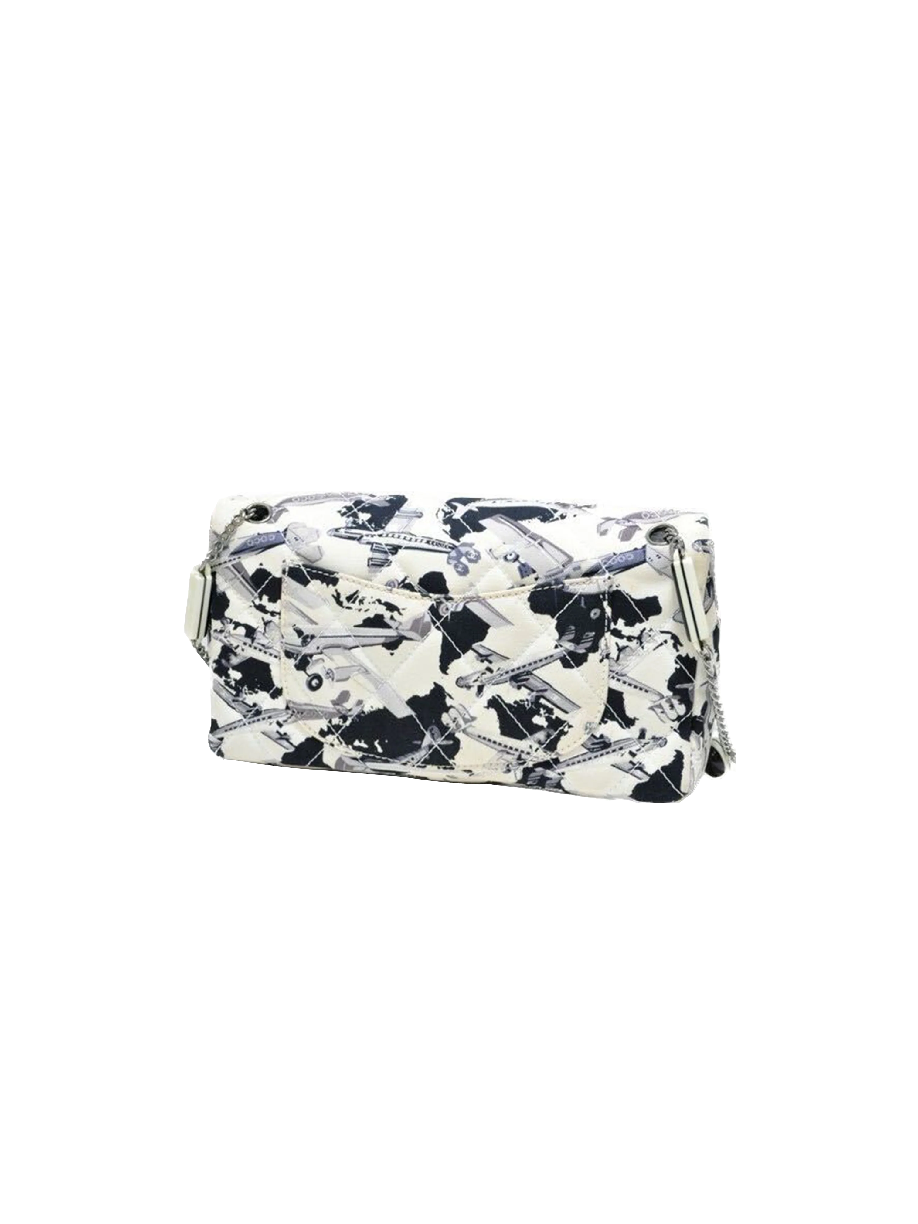 Chanel 2010 AW Quilted Airplane Printed Canvas Medium Flap Bag - Image 2