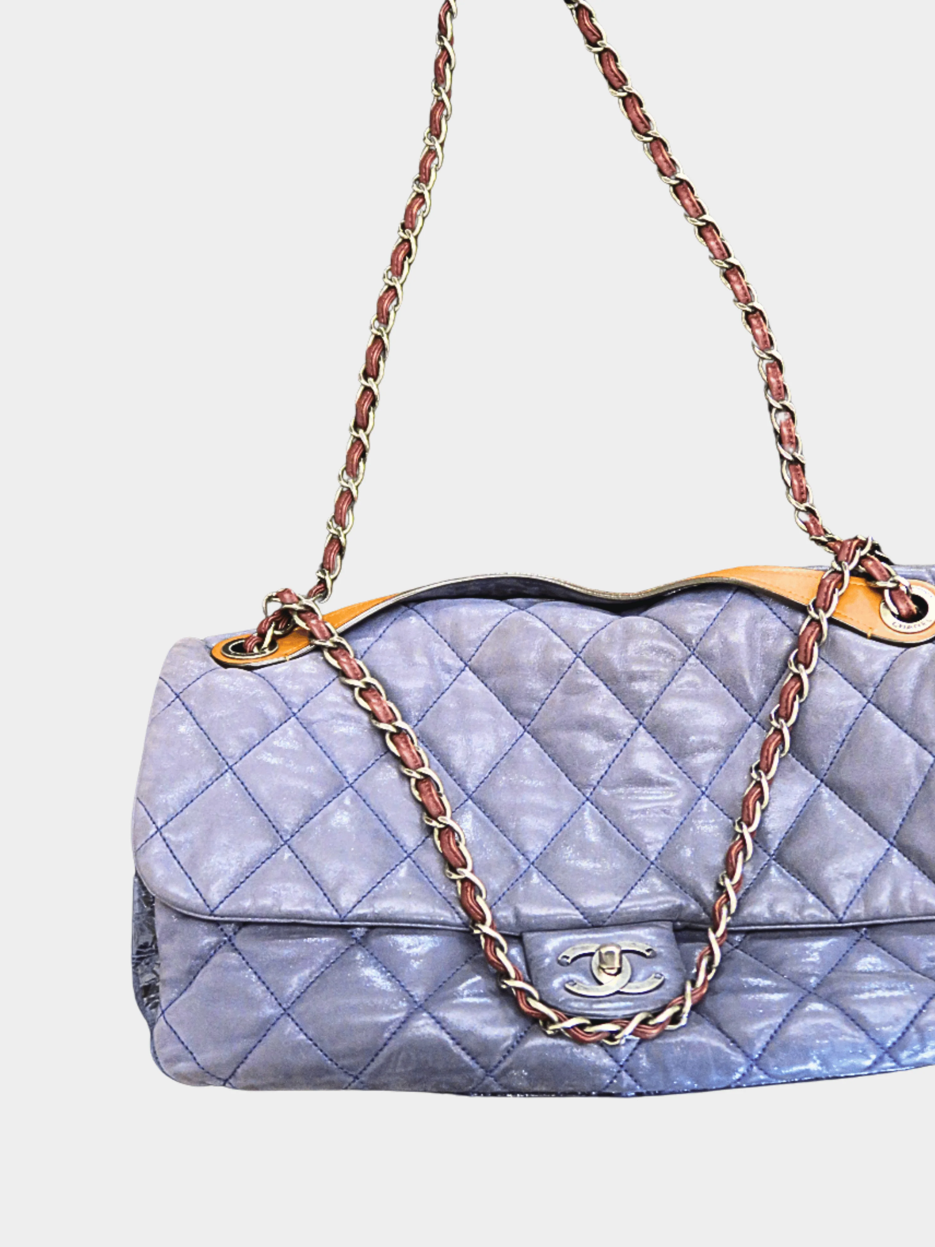 Chanel 2011 Azure Blue Jumbo Flap Bag - Image 2
