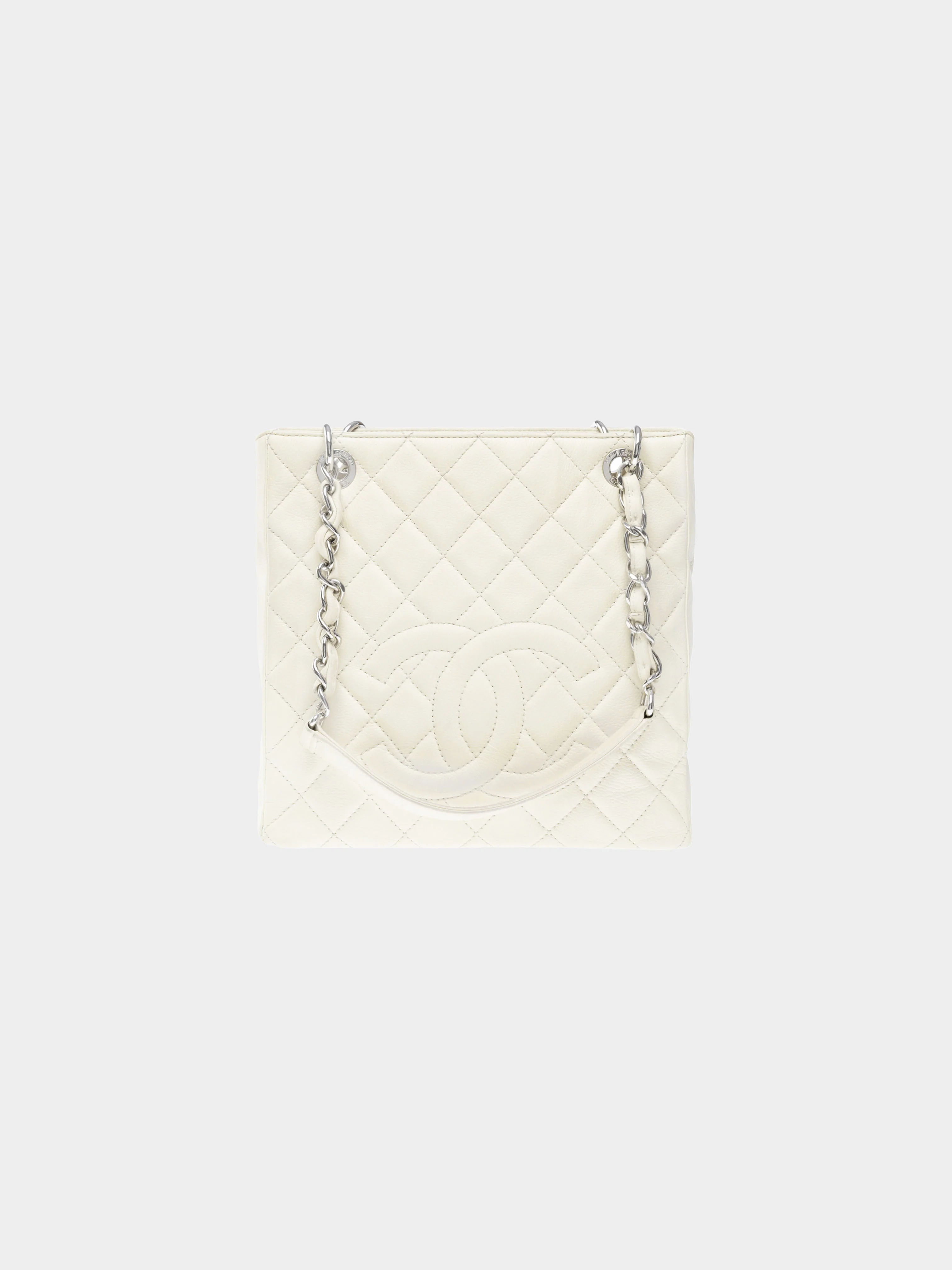 Chanel 2011 Off White Quilted Caviar Petit Timeless Shopping Tote