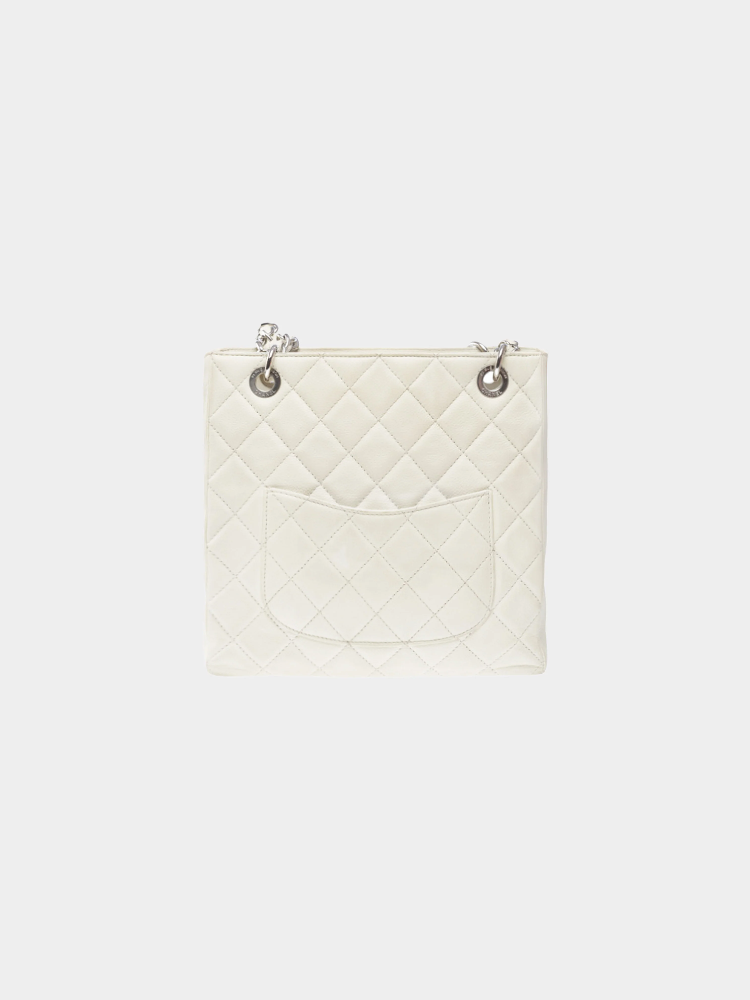Chanel 2011 Off White Quilted Caviar Petit Timeless Shopping Tote - Image 2