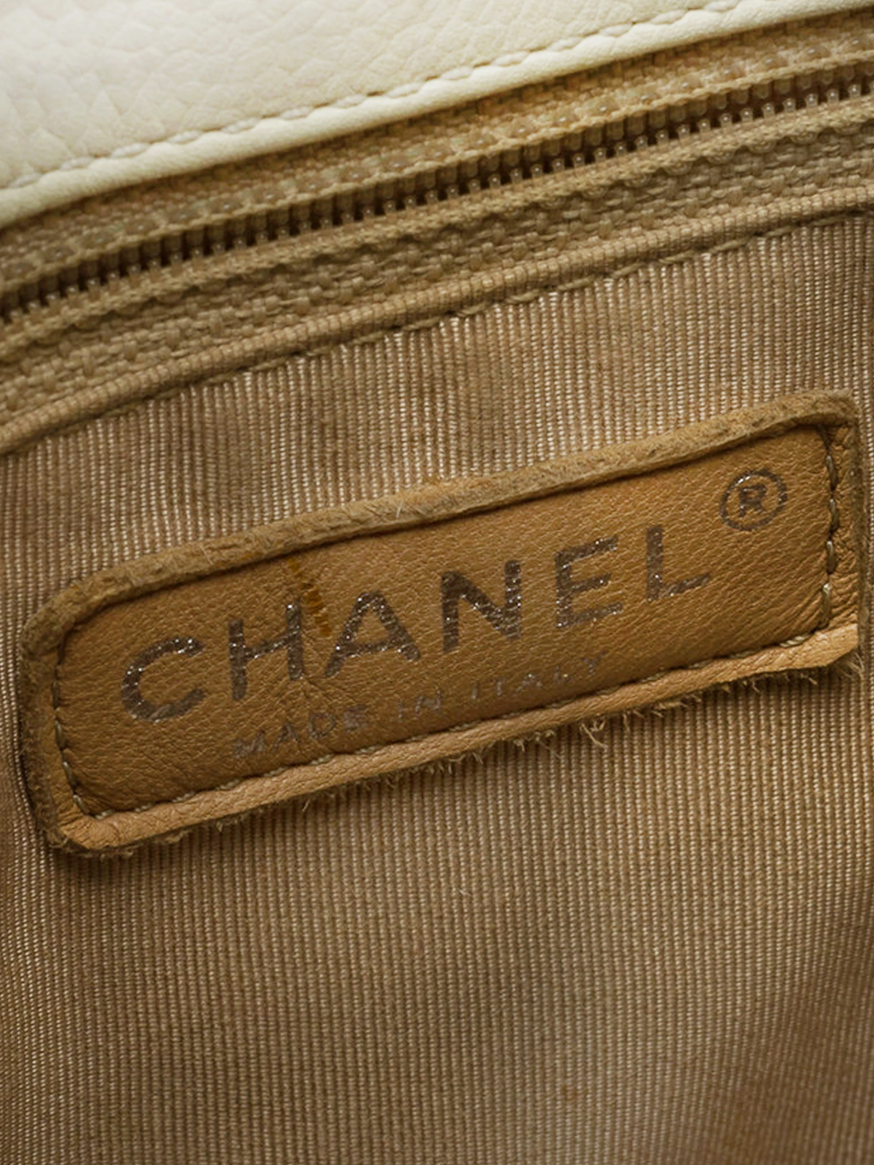 Chanel 2011 Off White Quilted Caviar Petit Timeless Shopping Tote - Image 5