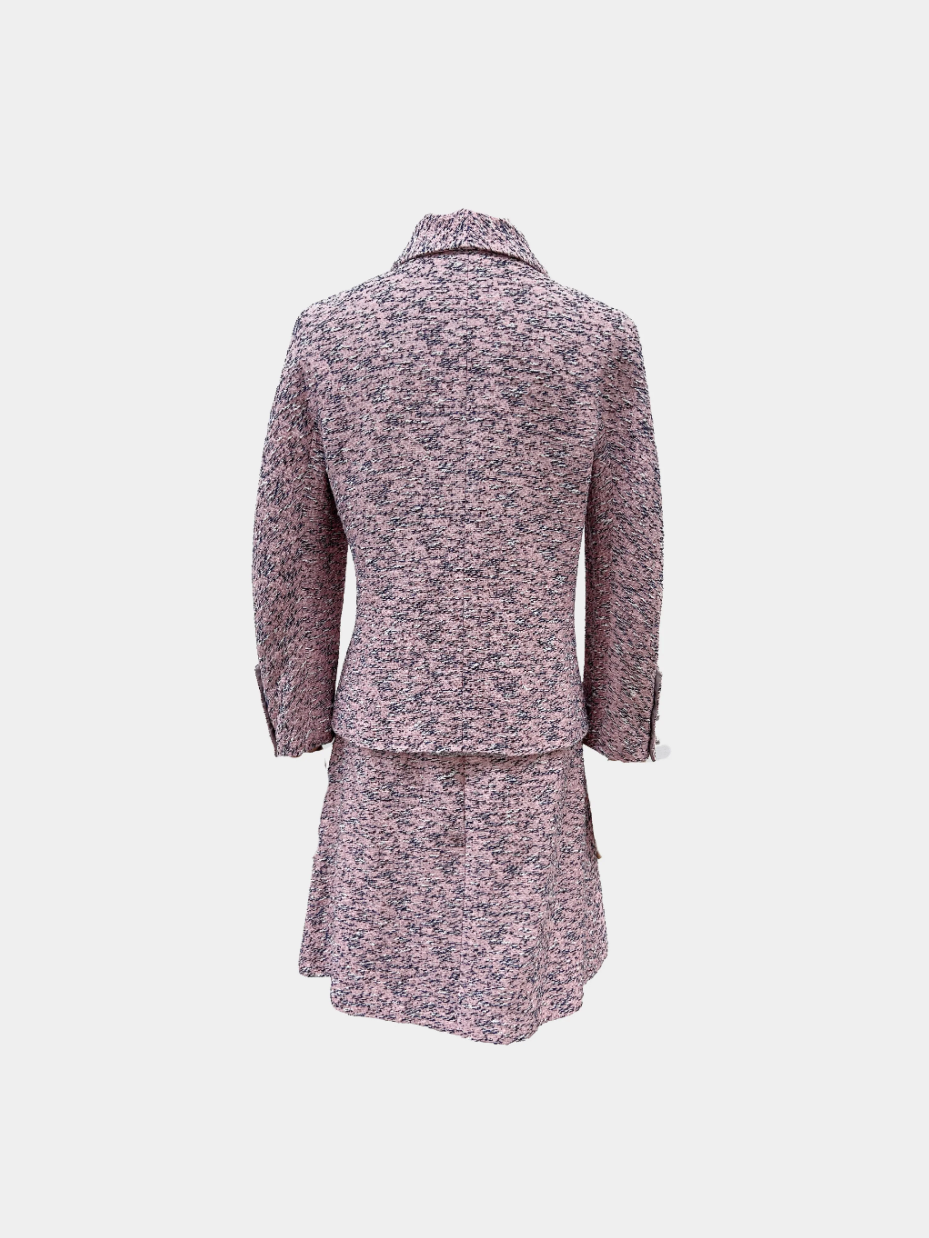 Chanel 2011 Pink Black Tweed Skirt Suit - Image 2