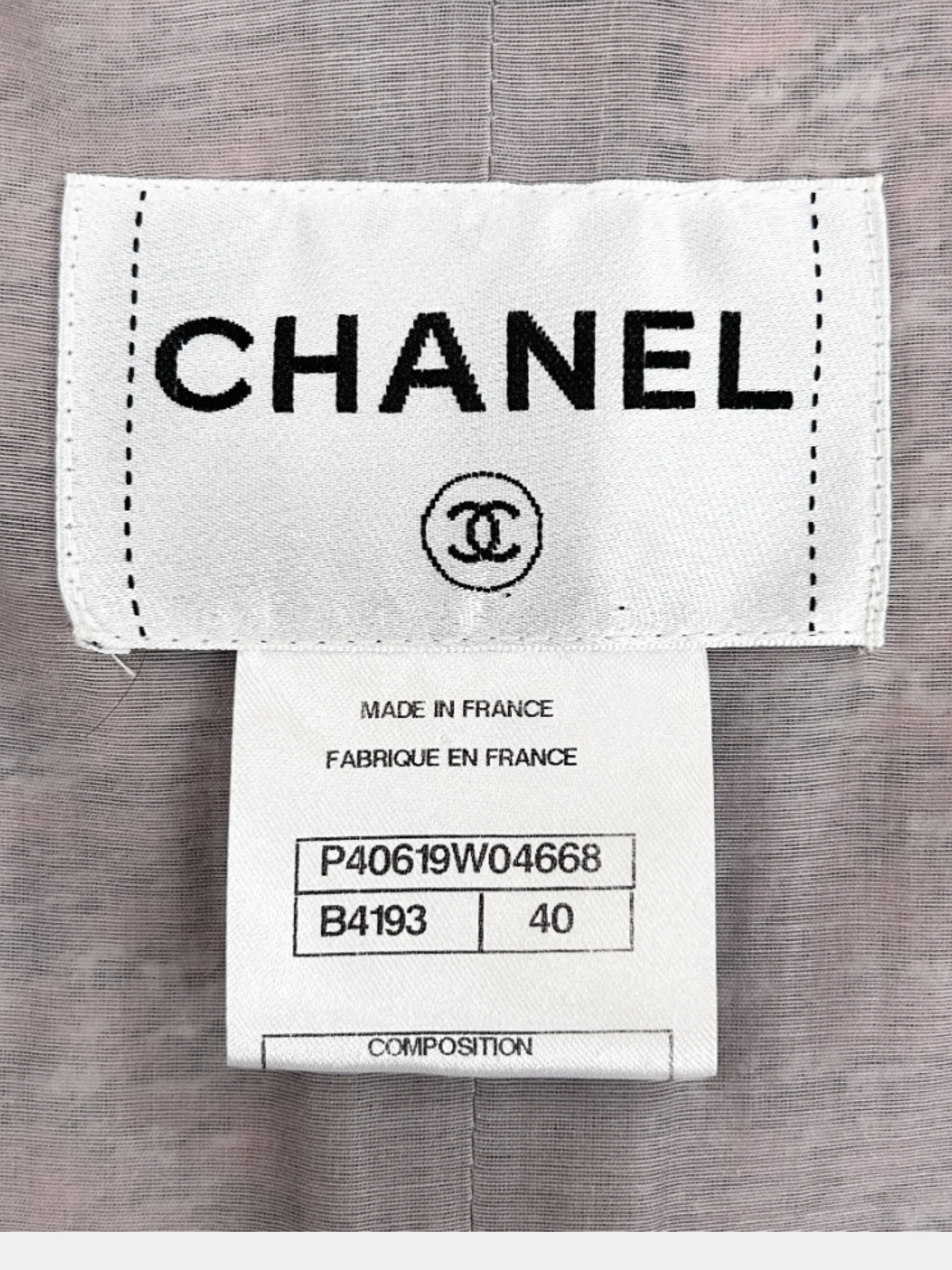 Chanel 2011 Pink Black Tweed Skirt Suit - Image 3