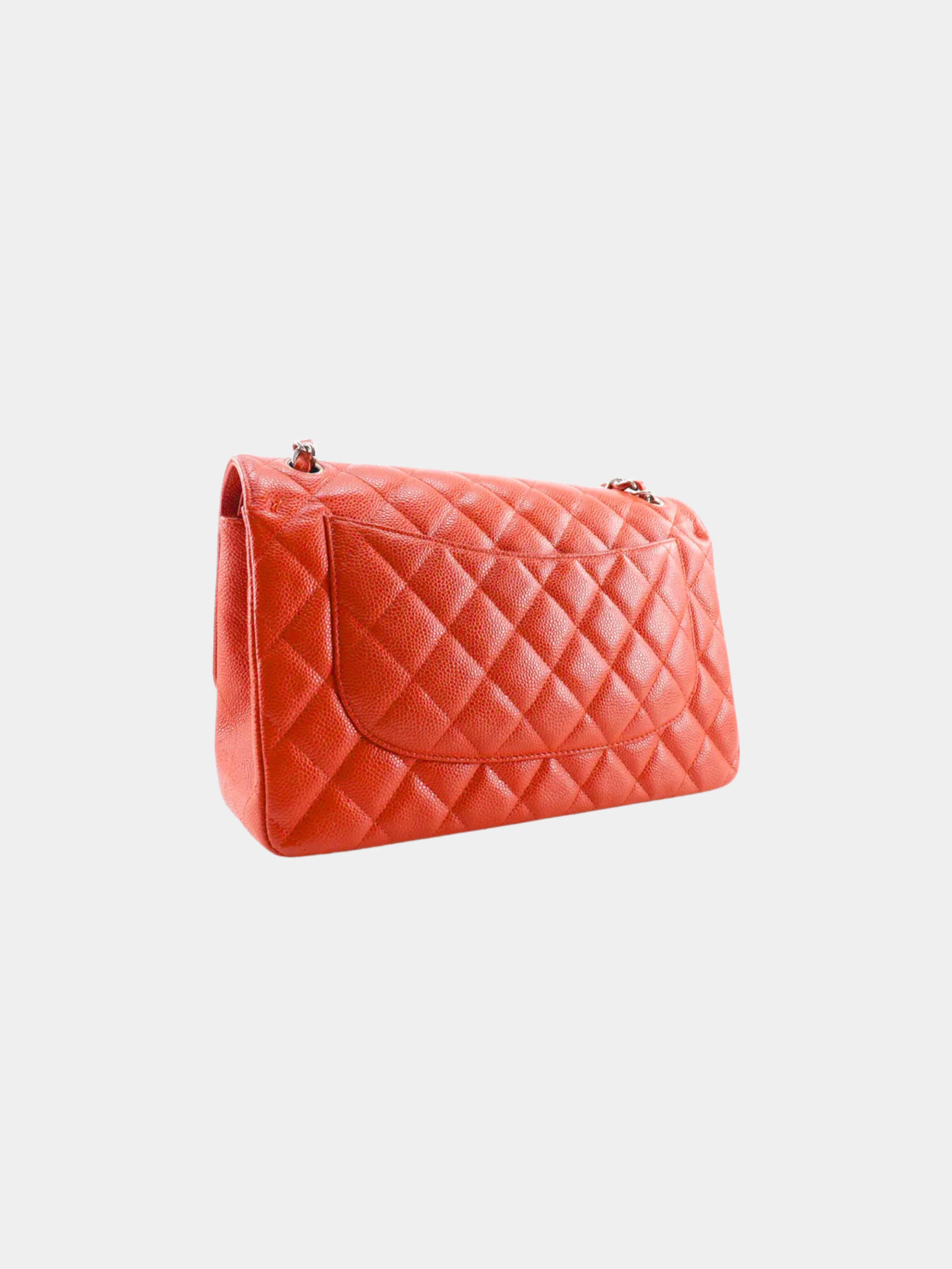 Chanel 2012 Orange Deca Matelasse 30 Double Flap Shoulder Bag - Image 2