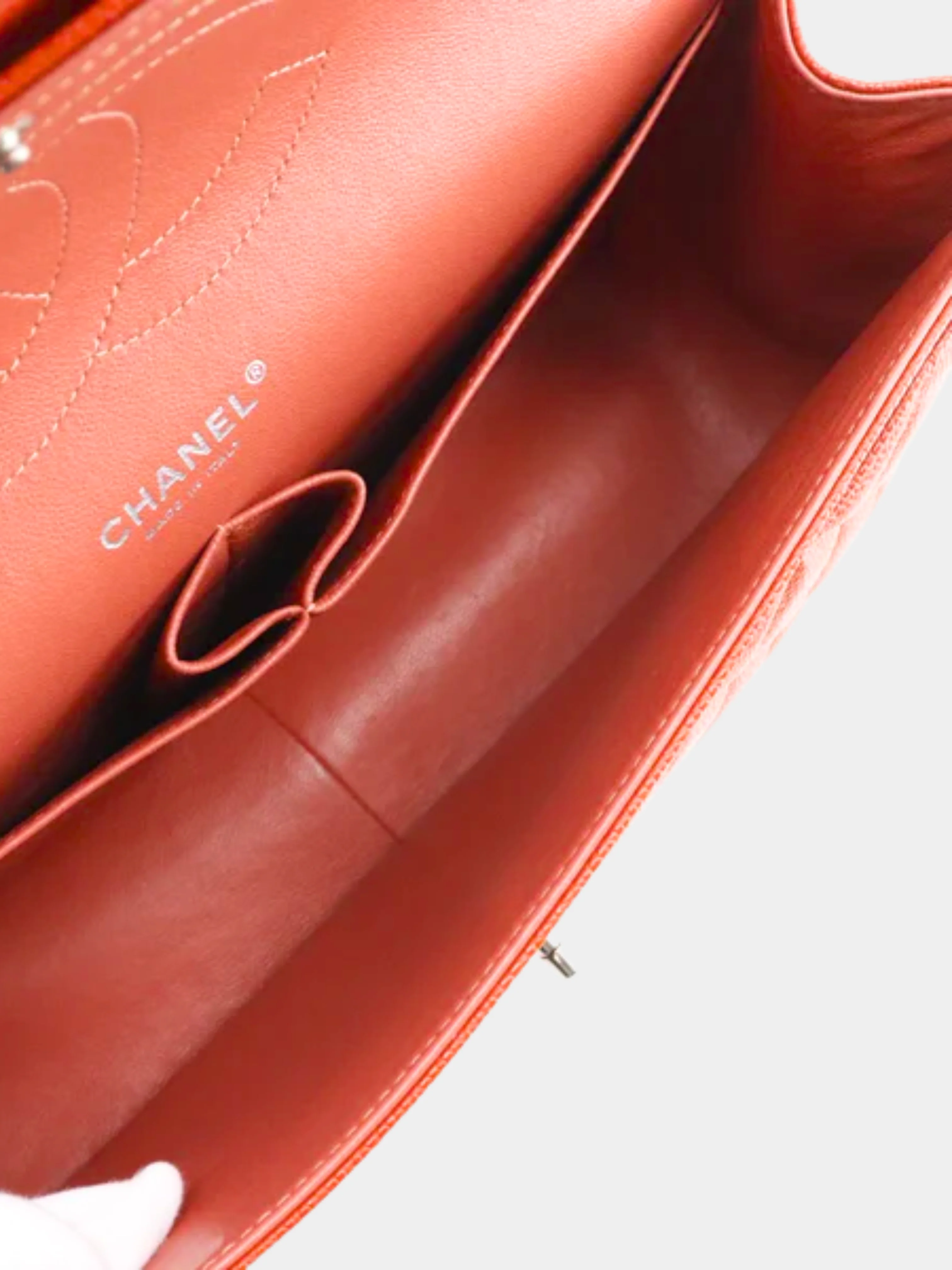 Chanel 2012 Orange Deca Matelasse 30 Double Flap Shoulder Bag - Image 3