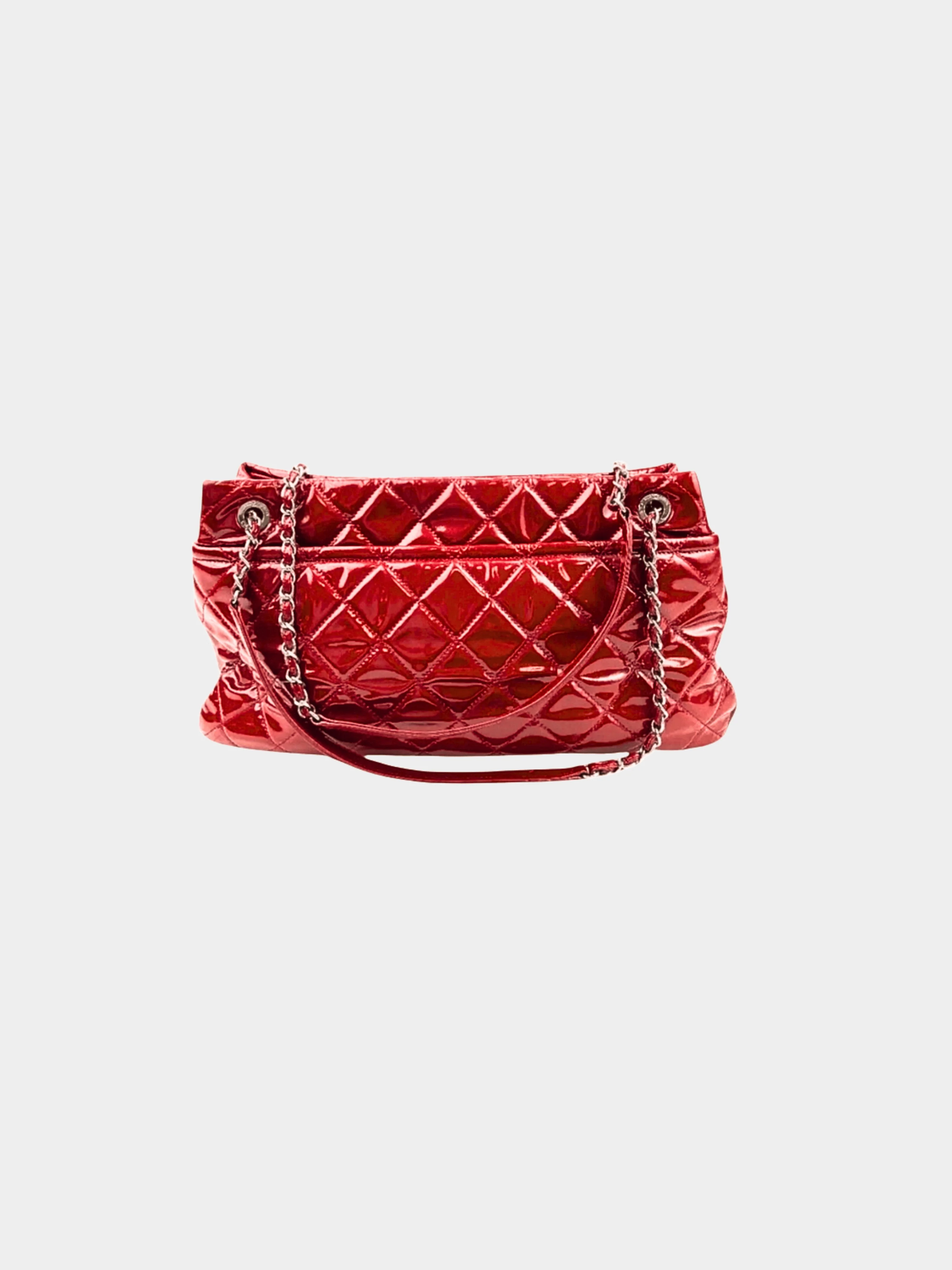 Chanel 2012 Red Timeless CC Soft Quilted Leather Shopping Tote Bag - Image 2
