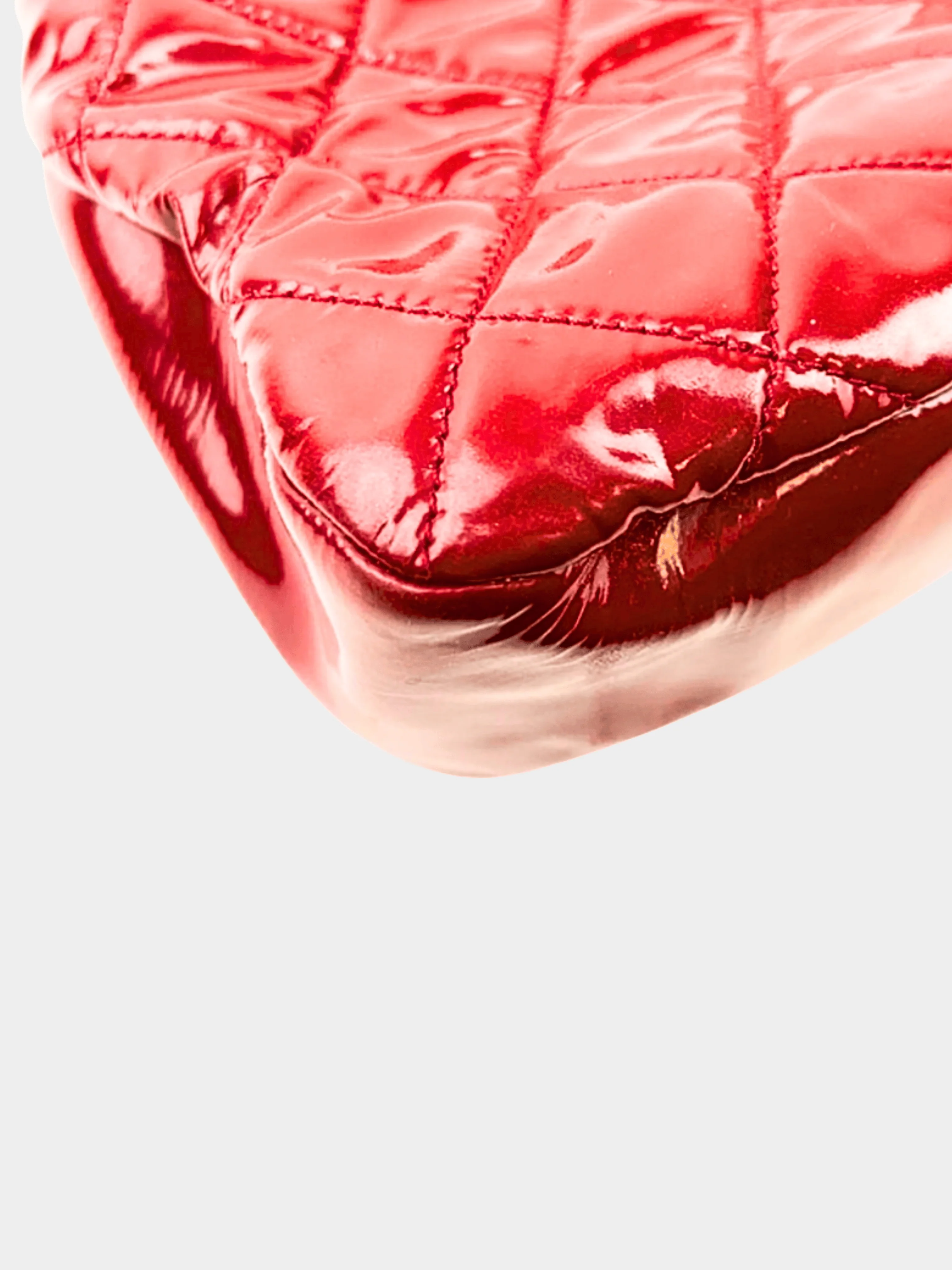 Chanel 2012 Red Timeless CC Soft Quilted Leather Shopping Tote Bag - Image 4