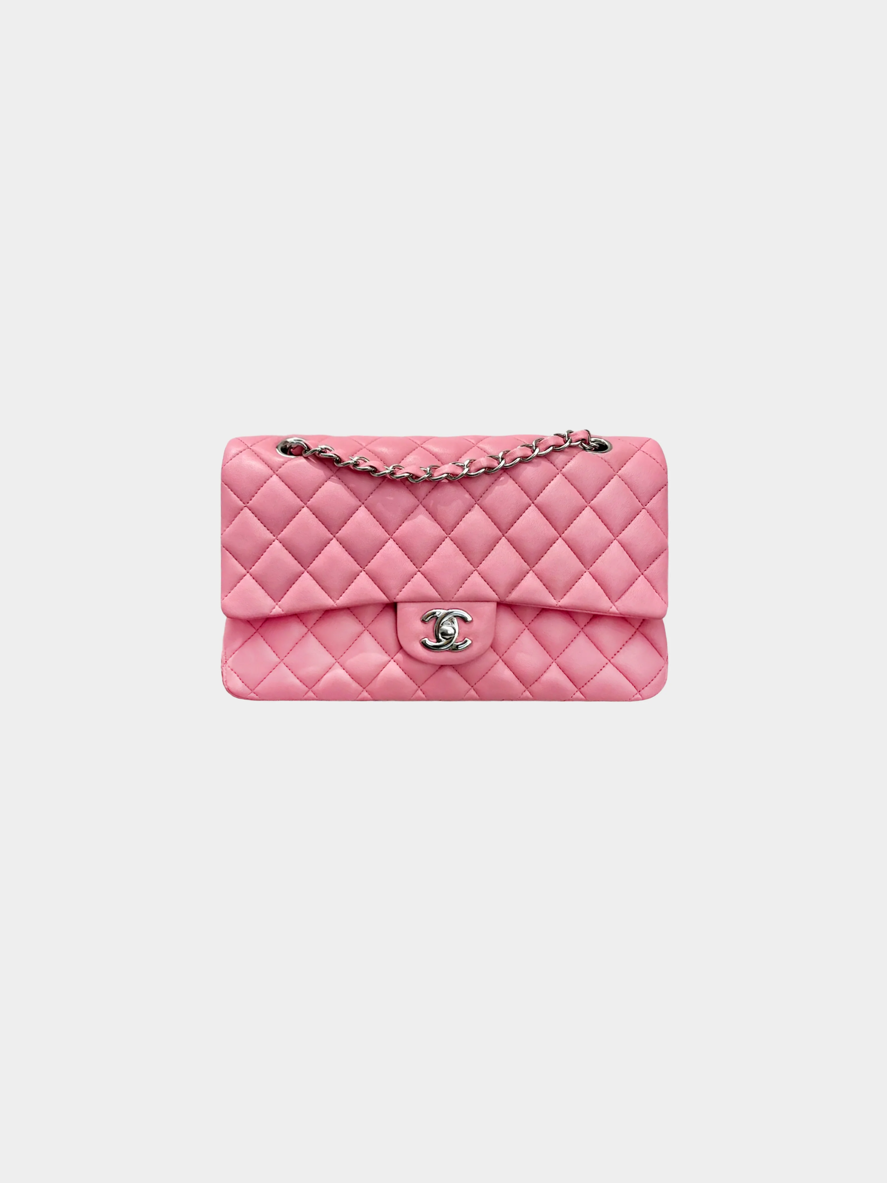 Chanel 2013-2014 Rose Pink Lambskin Medium Flap Bag