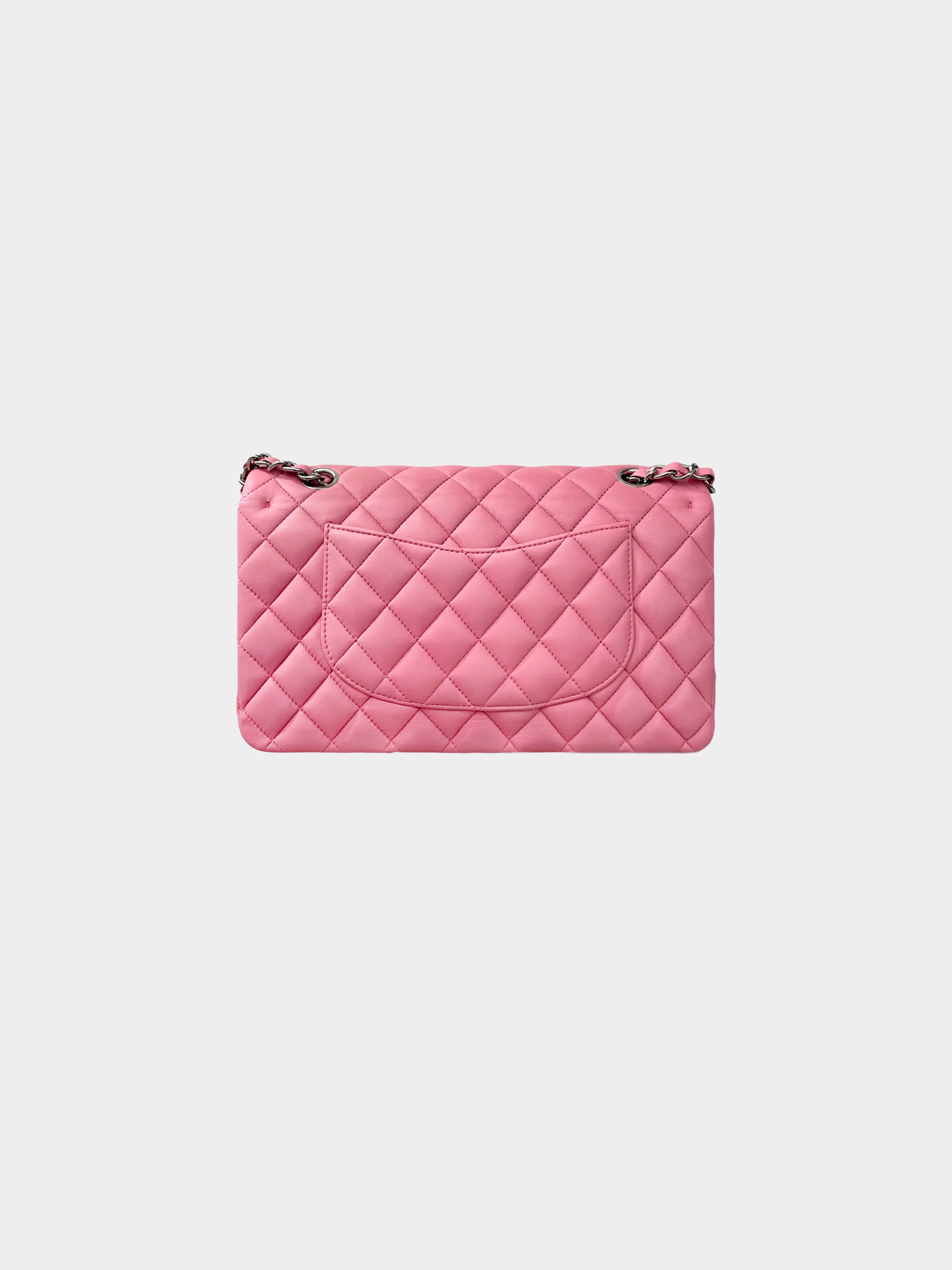 Chanel 2013-2014 Rose Pink Lambskin Medium Flap Bag - Image 2