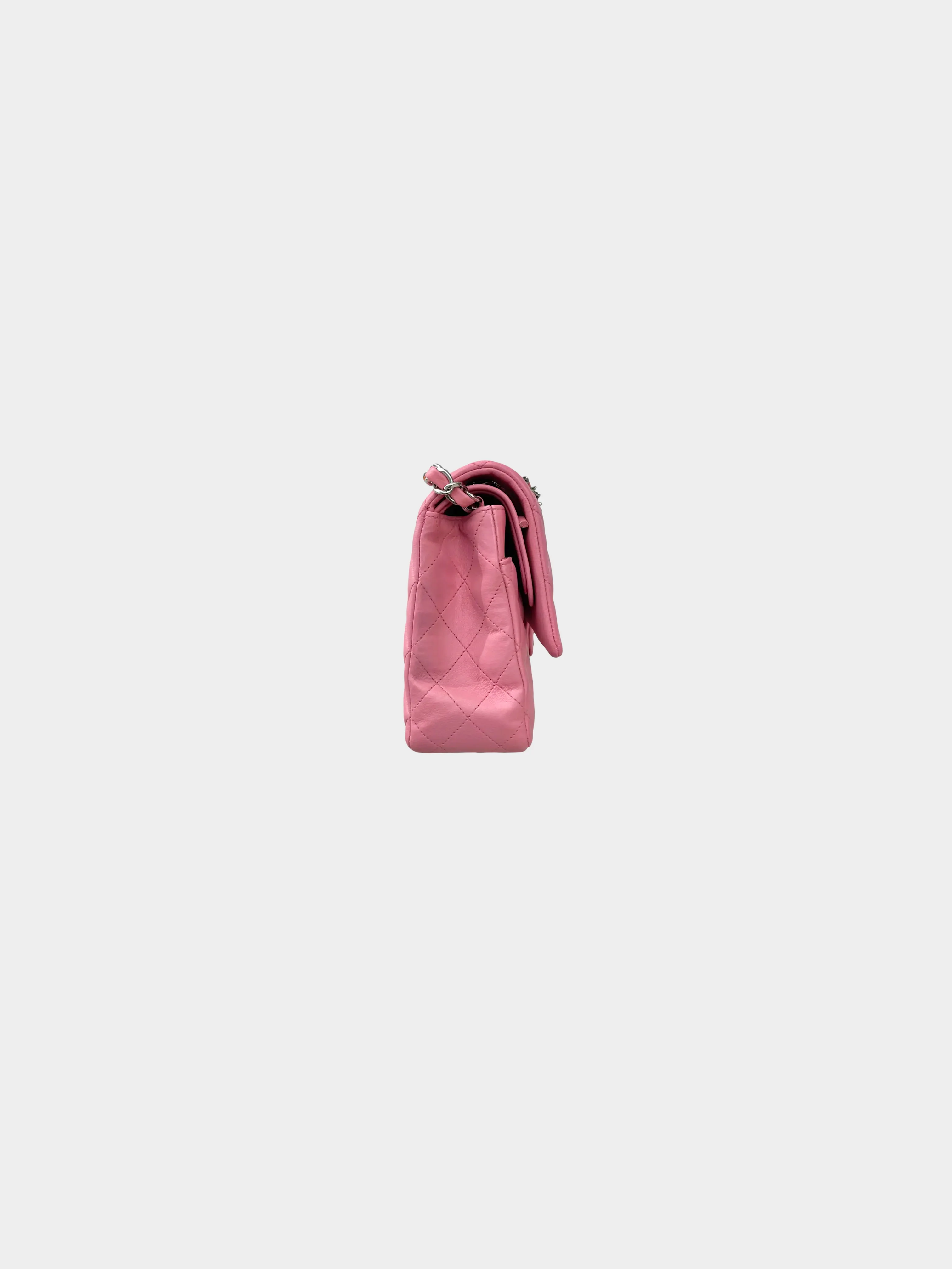 Chanel 2013-2014 Rose Pink Lambskin Medium Flap Bag - Image 4