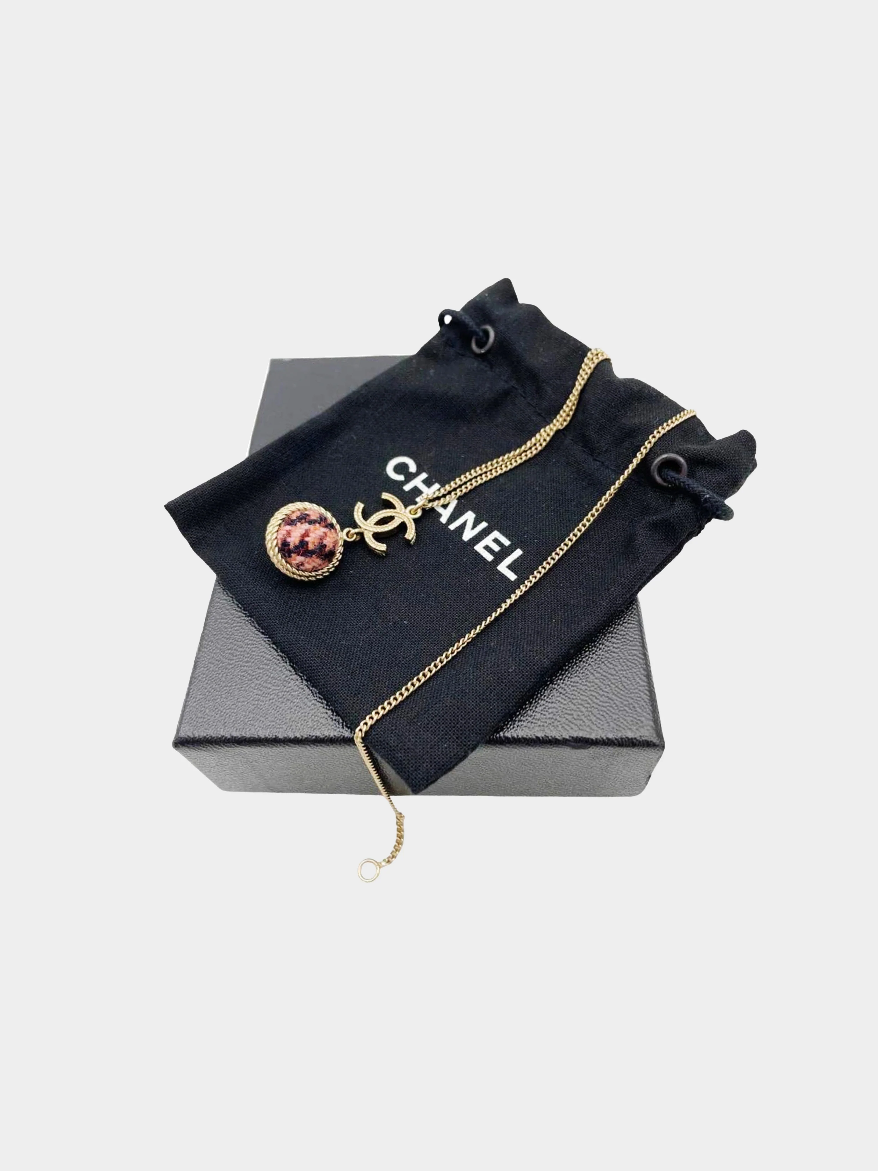 Chanel 2013 Tweed Pendant Necklace - Image 2