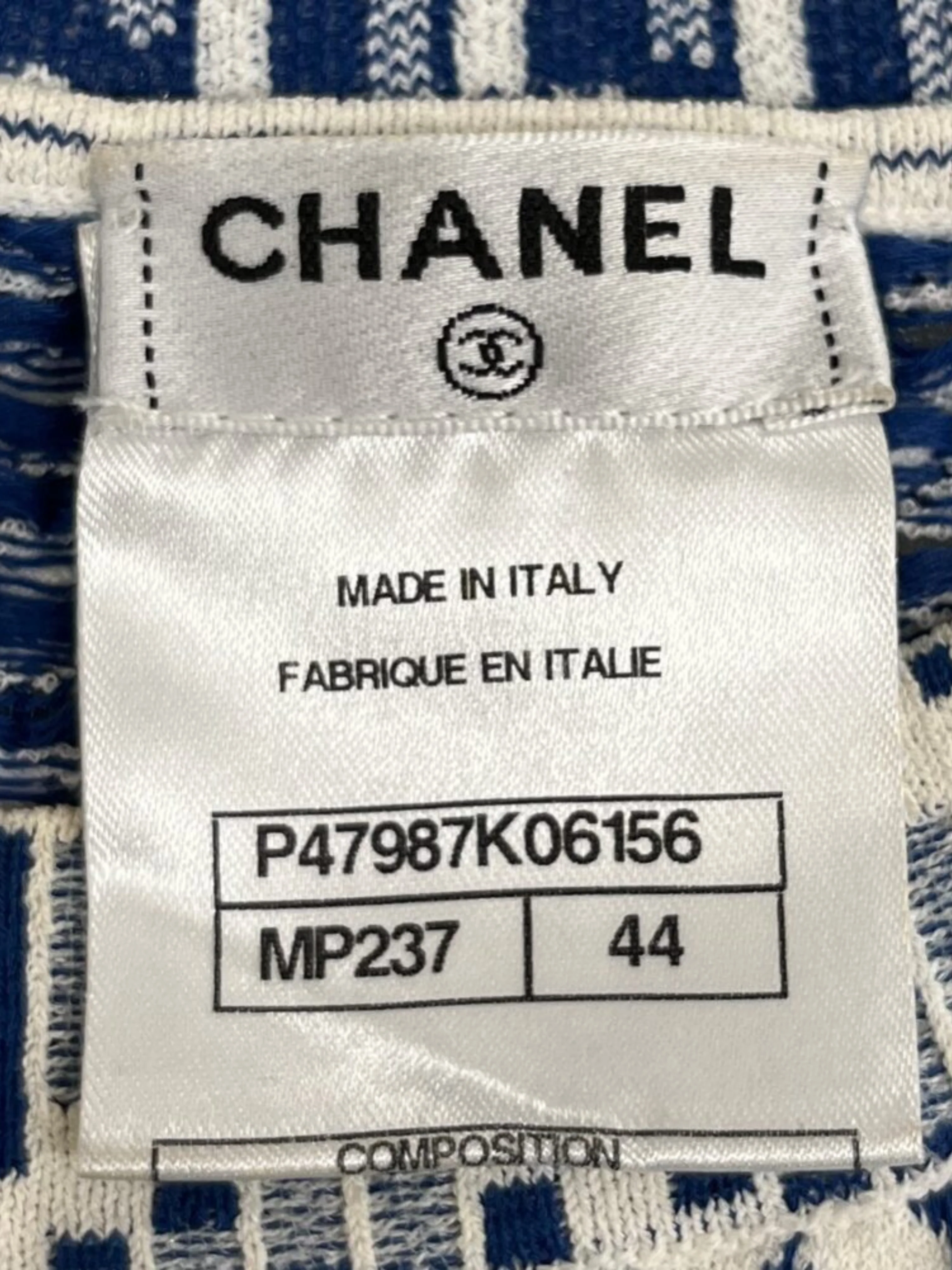 Chanel 2014 Blue White Woven Sleeveless Dress - Image 3