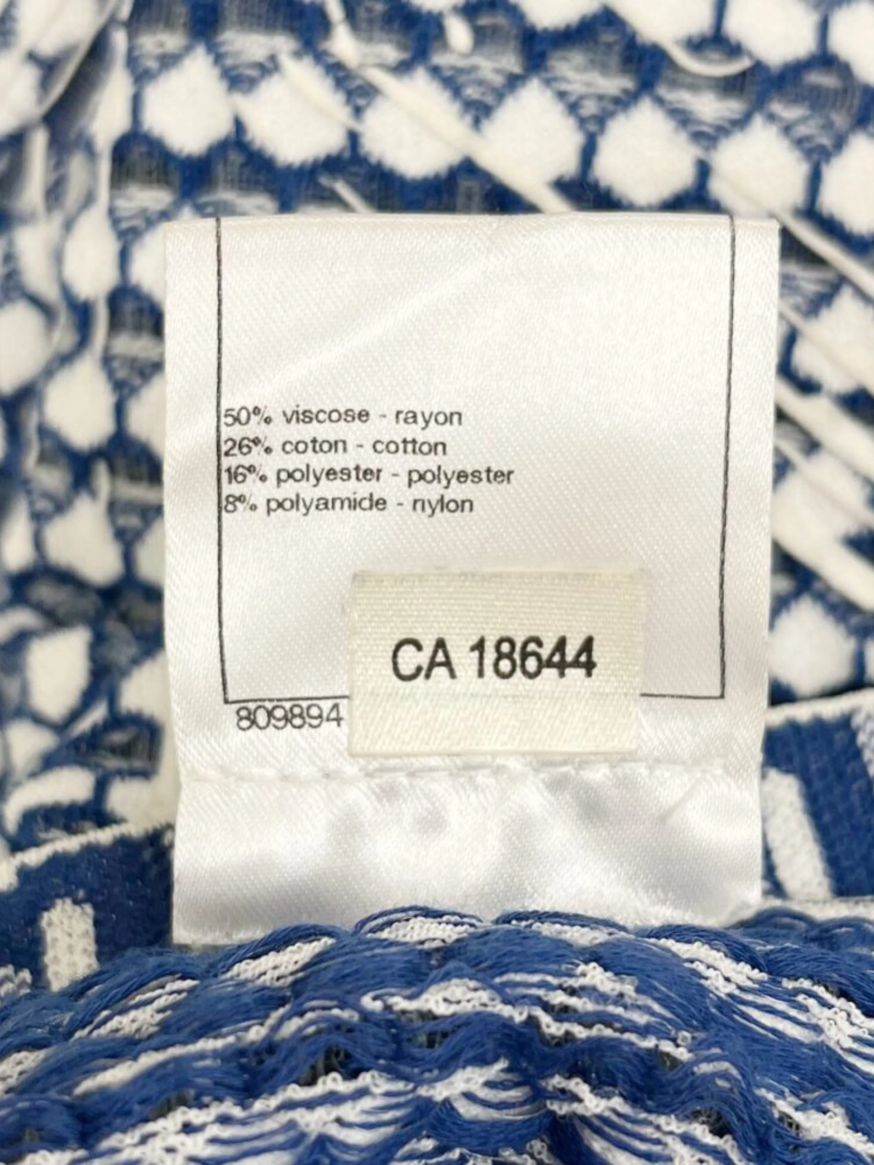 Chanel 2014 Blue White Woven Sleeveless Dress - Image 4