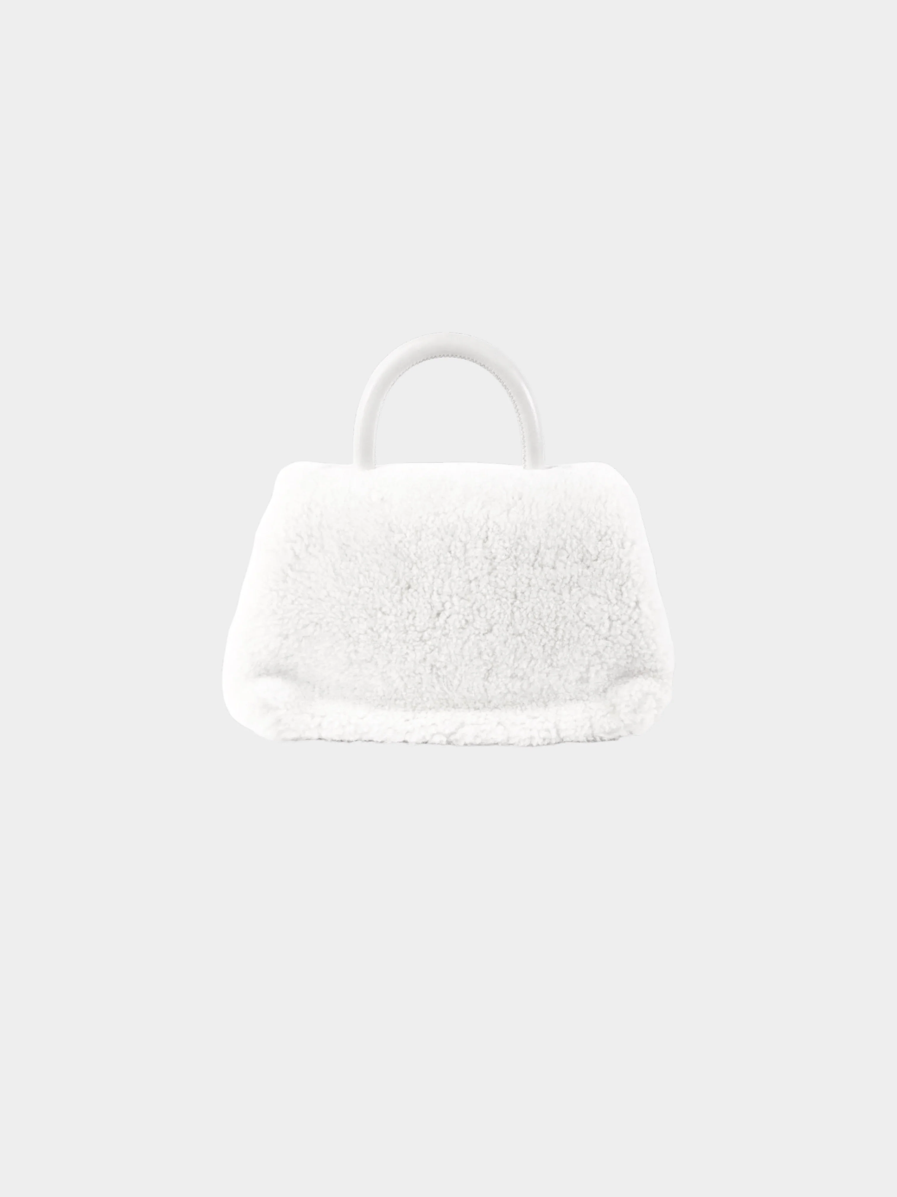 Chanel 2016-2017 White Shearling Small Top Handle Flap Bag - Image 2