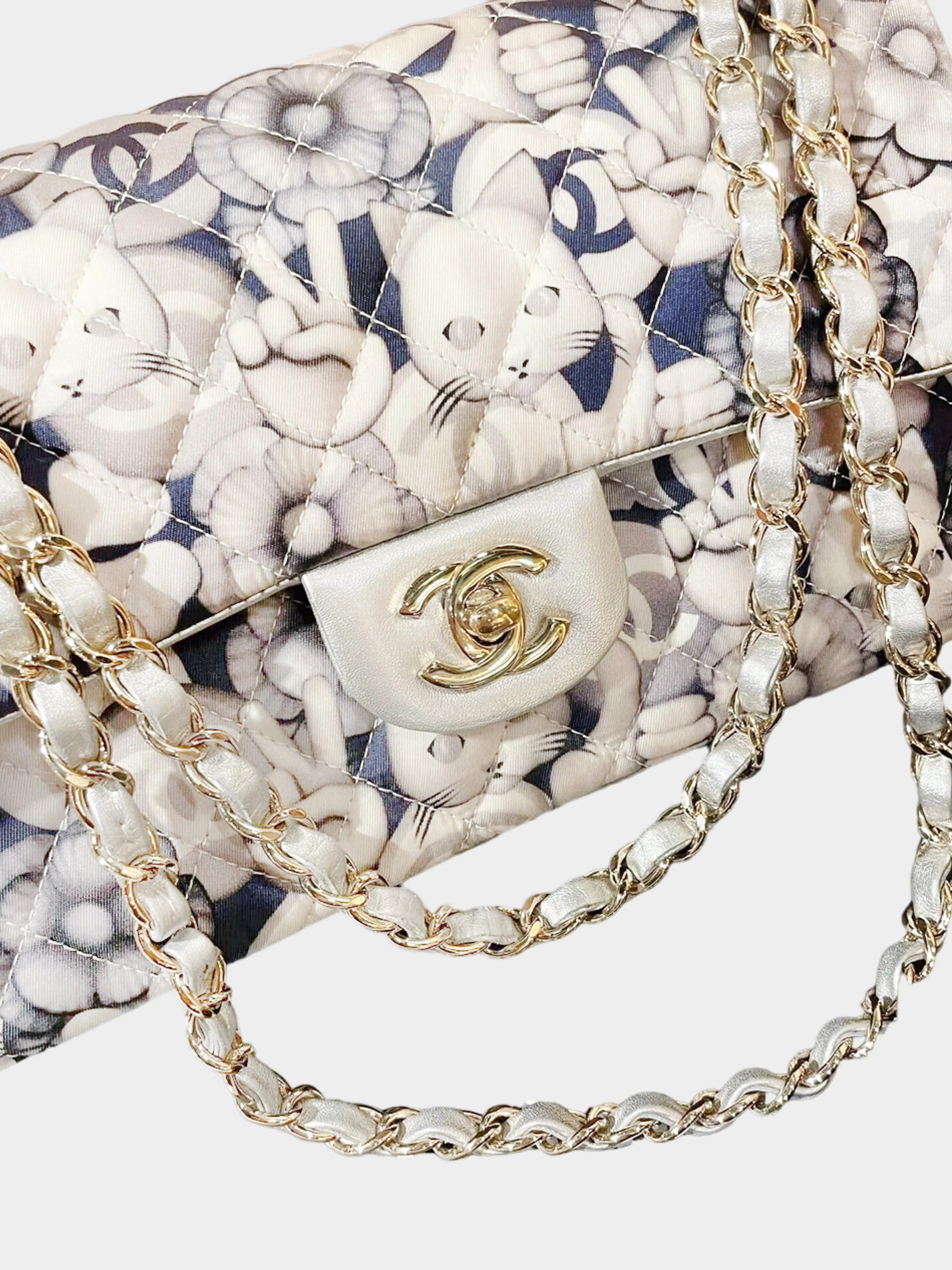 Chanel 2016 Cat Emoticon Classic Nylon Double Flap Bag - Image 4