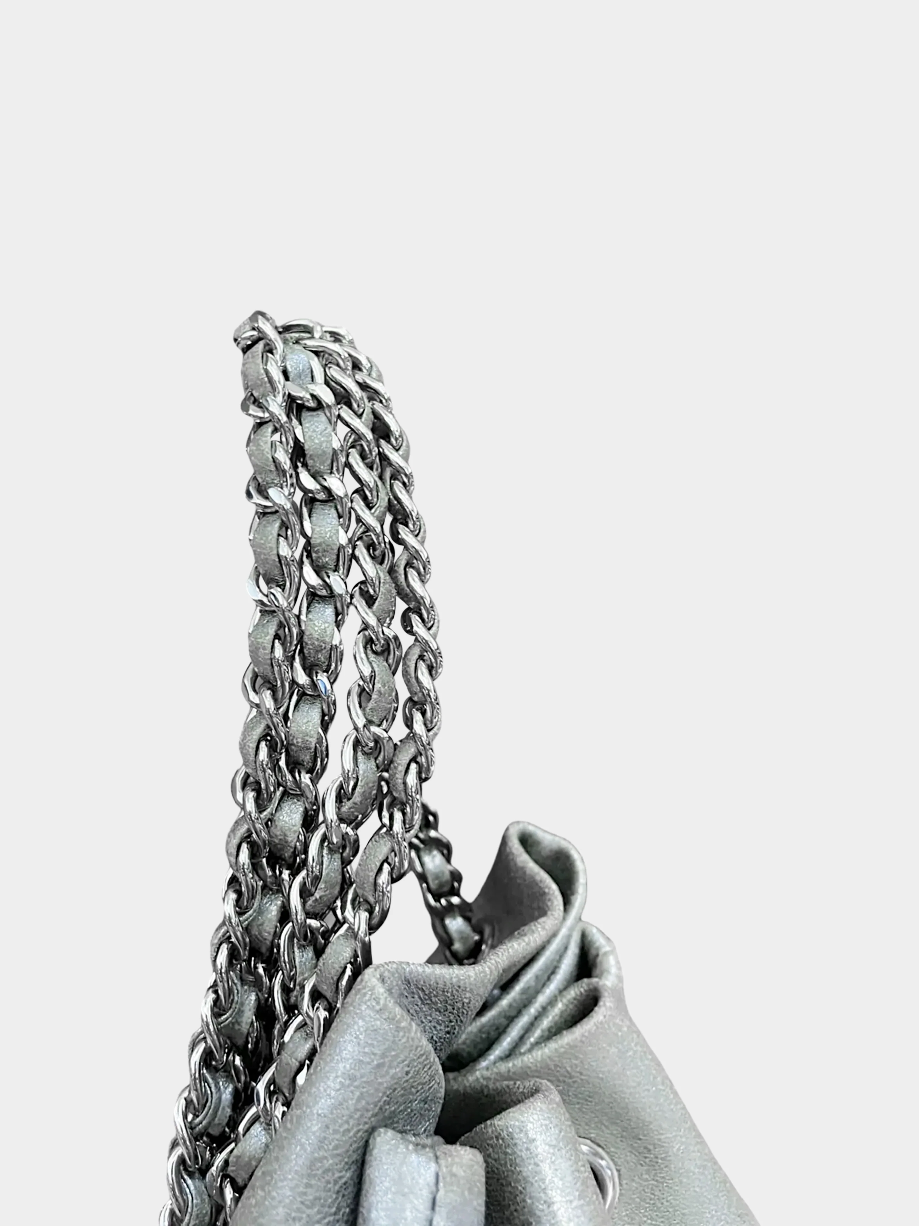 Chanel 2016 Silver Metallic Lambskin Leather Quilted Large In Seoul Backpack - Image 5