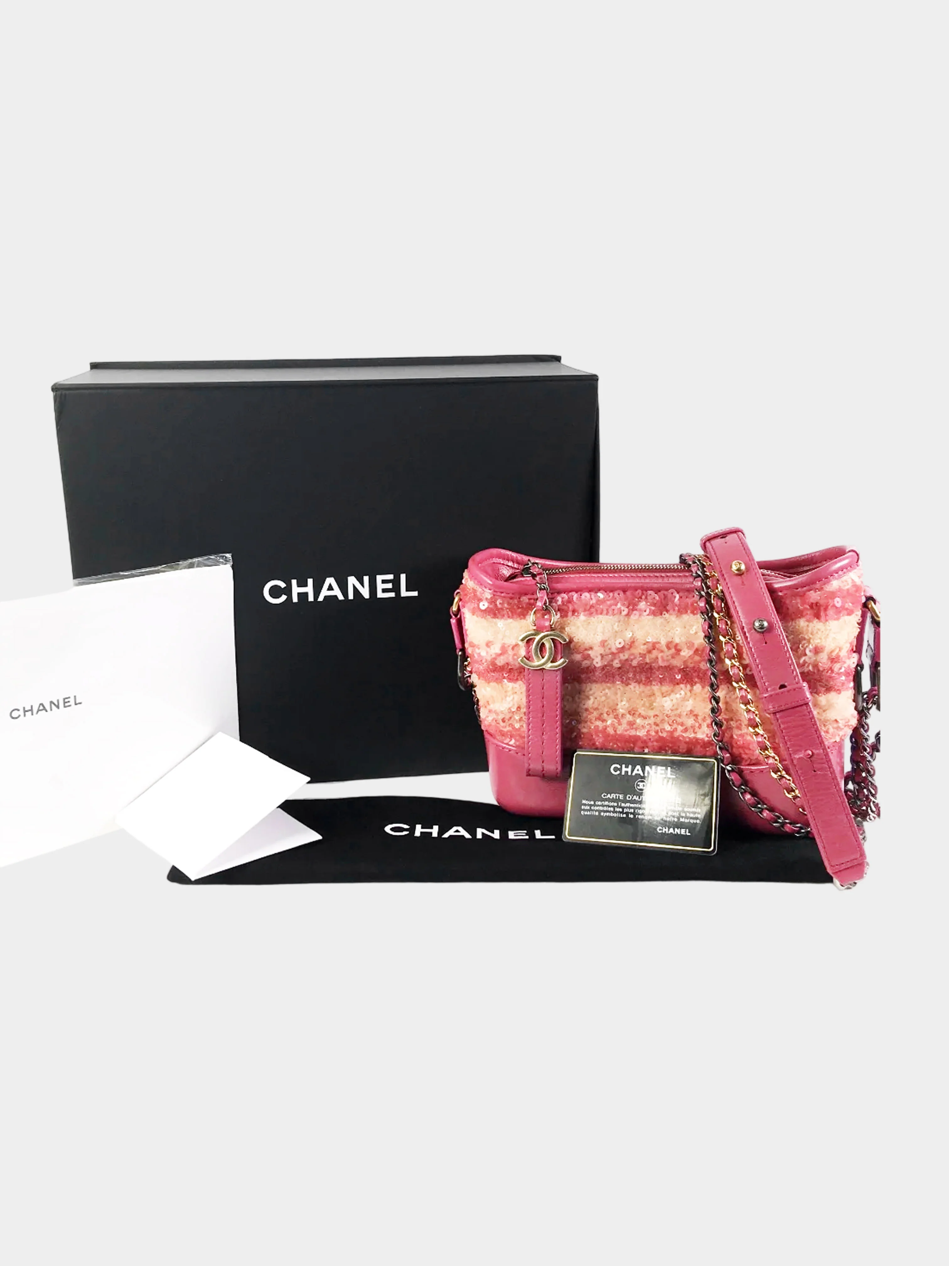 Chanel 2018-2019 Pink Sequins Gabrielle Small Shoulder Bag - Image 4