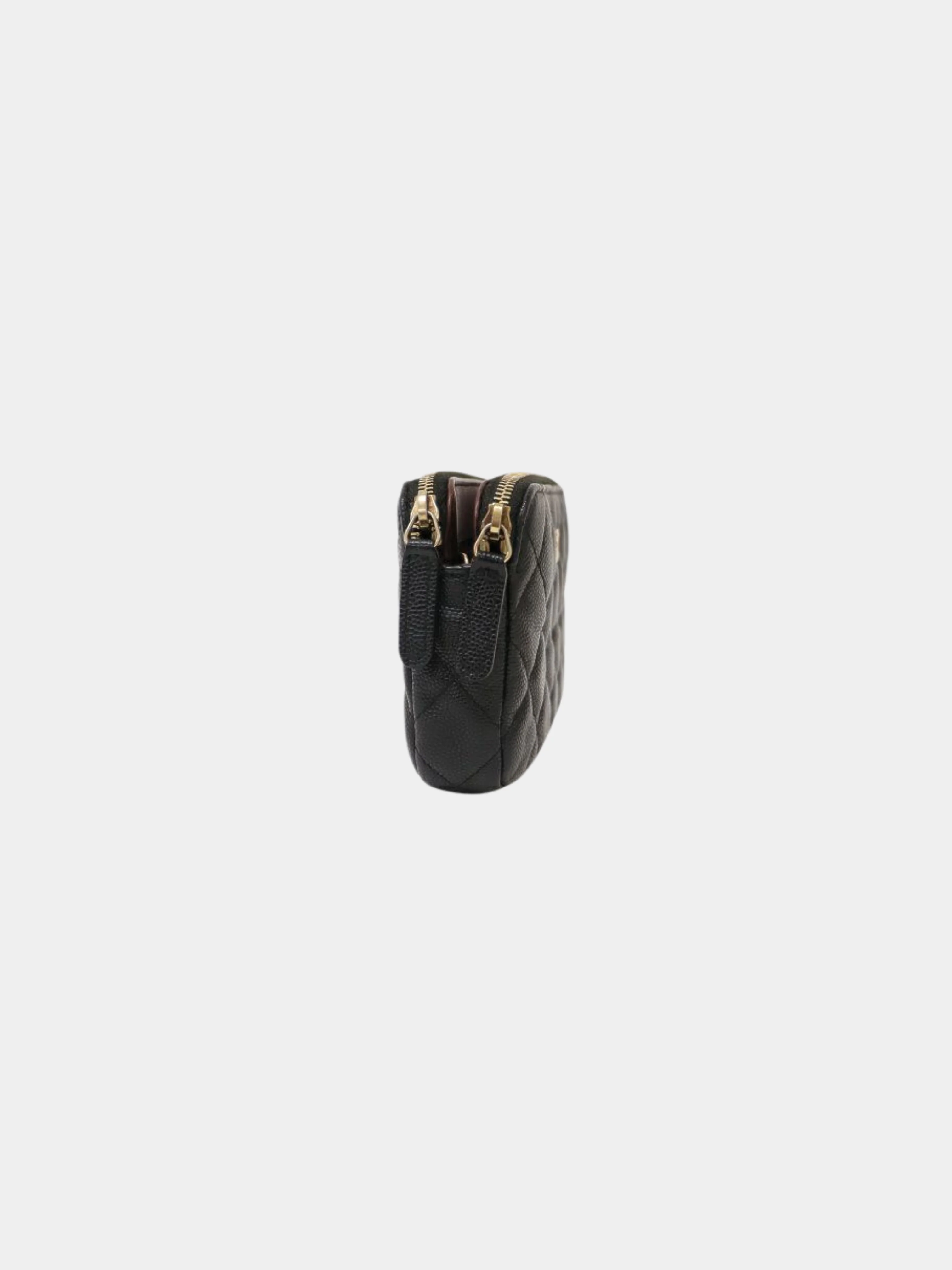 Chanel 2019 Black Caviar Skin Chain Wallet - Image 3