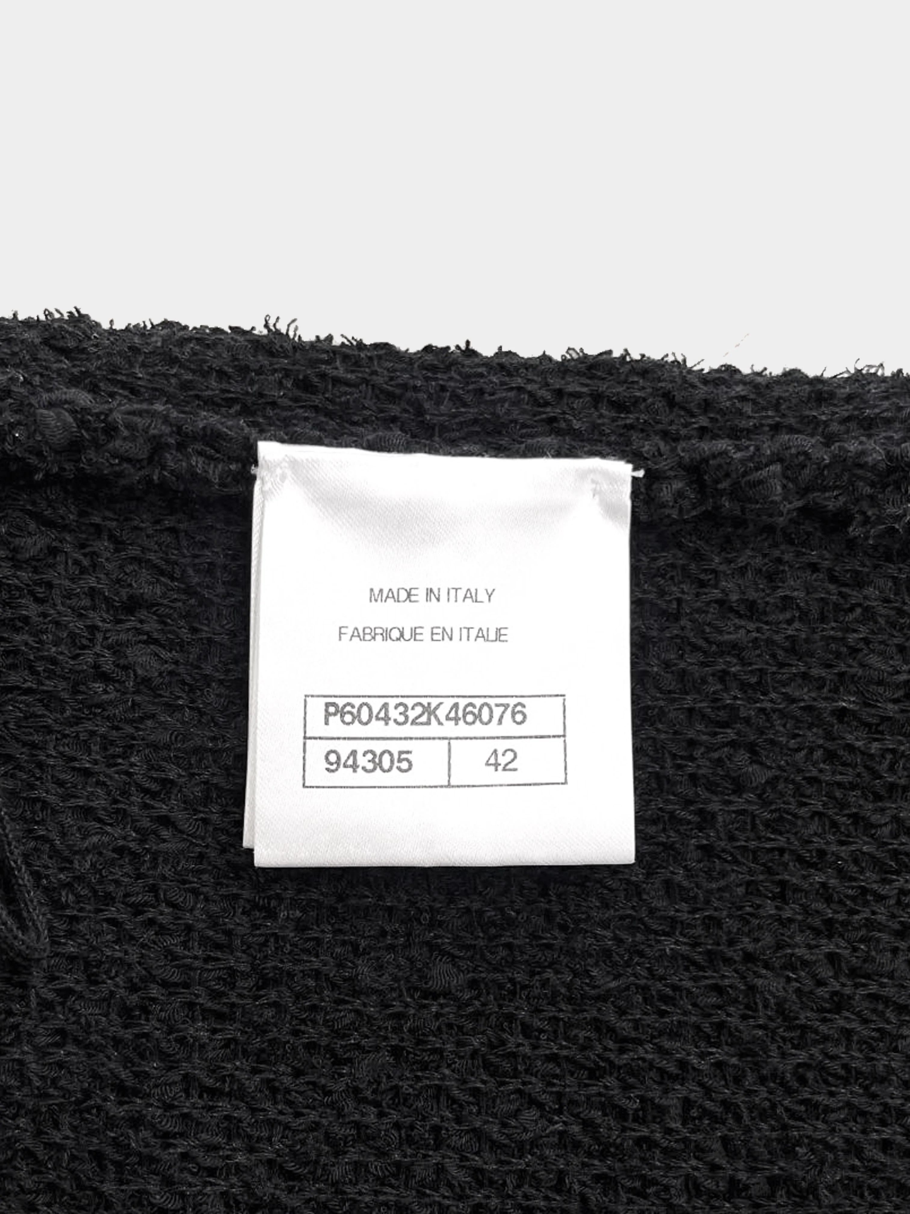 Chanel 2019 Black La Pausa Boucle Cotton Tunic Top - Image 5